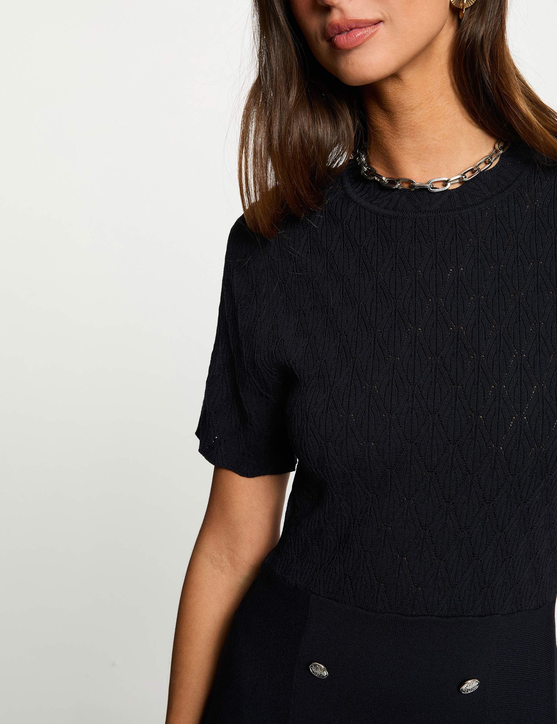 Haut Tricot Femme Aigue-marine Cyrus - Taille M, Manches Courtes, Neuf Avec étiquette