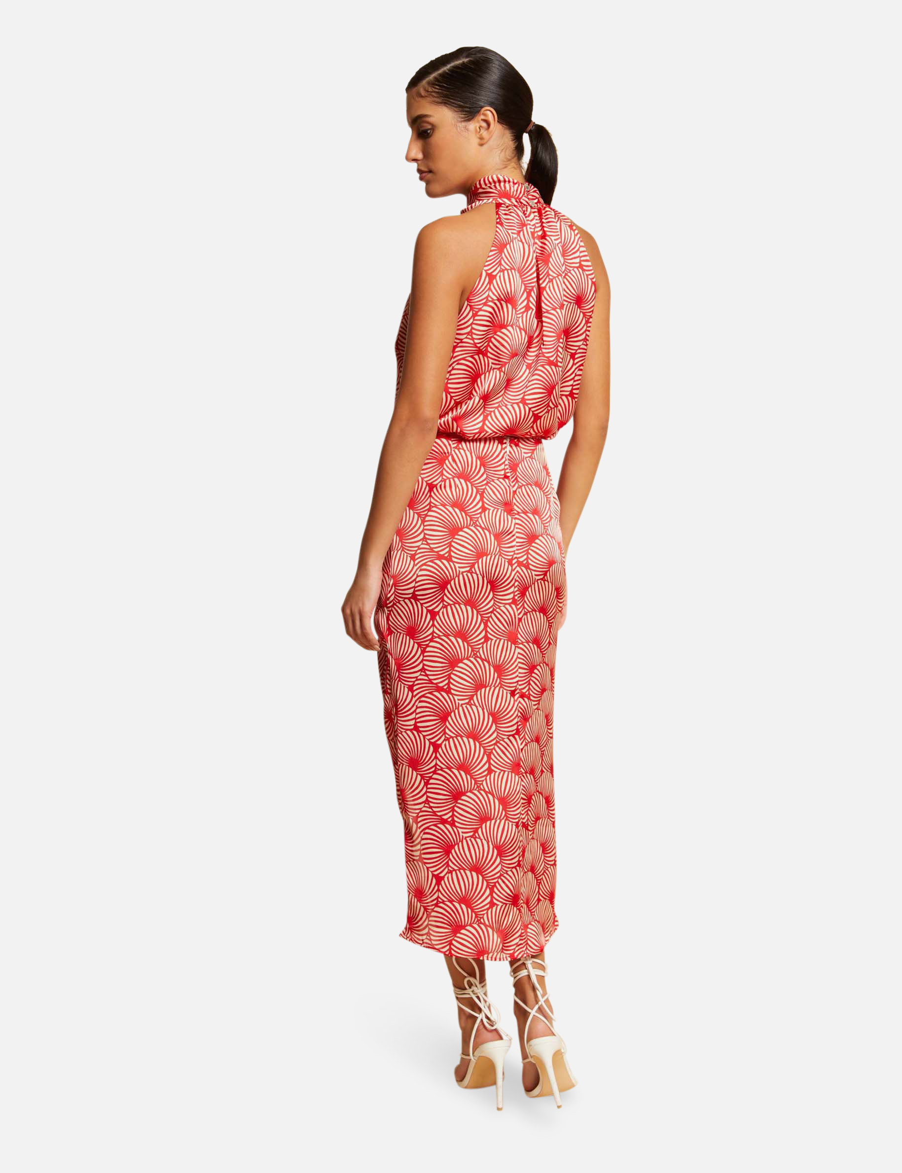 Jupe Droite Courte Lindy Bop, Femme Taille 18 (XL), Noire, Motif Abstrait, élastiquée