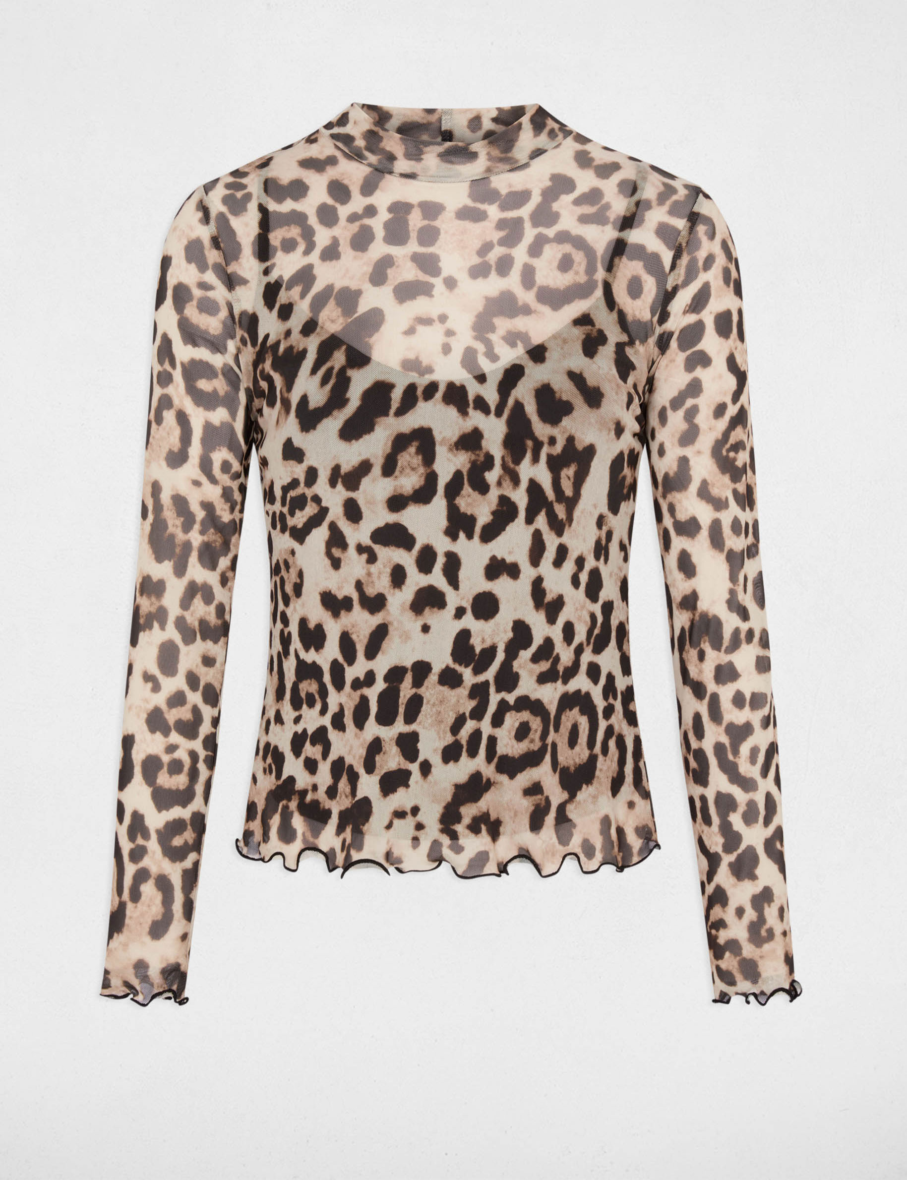 T-shirt col montant multicolore femme