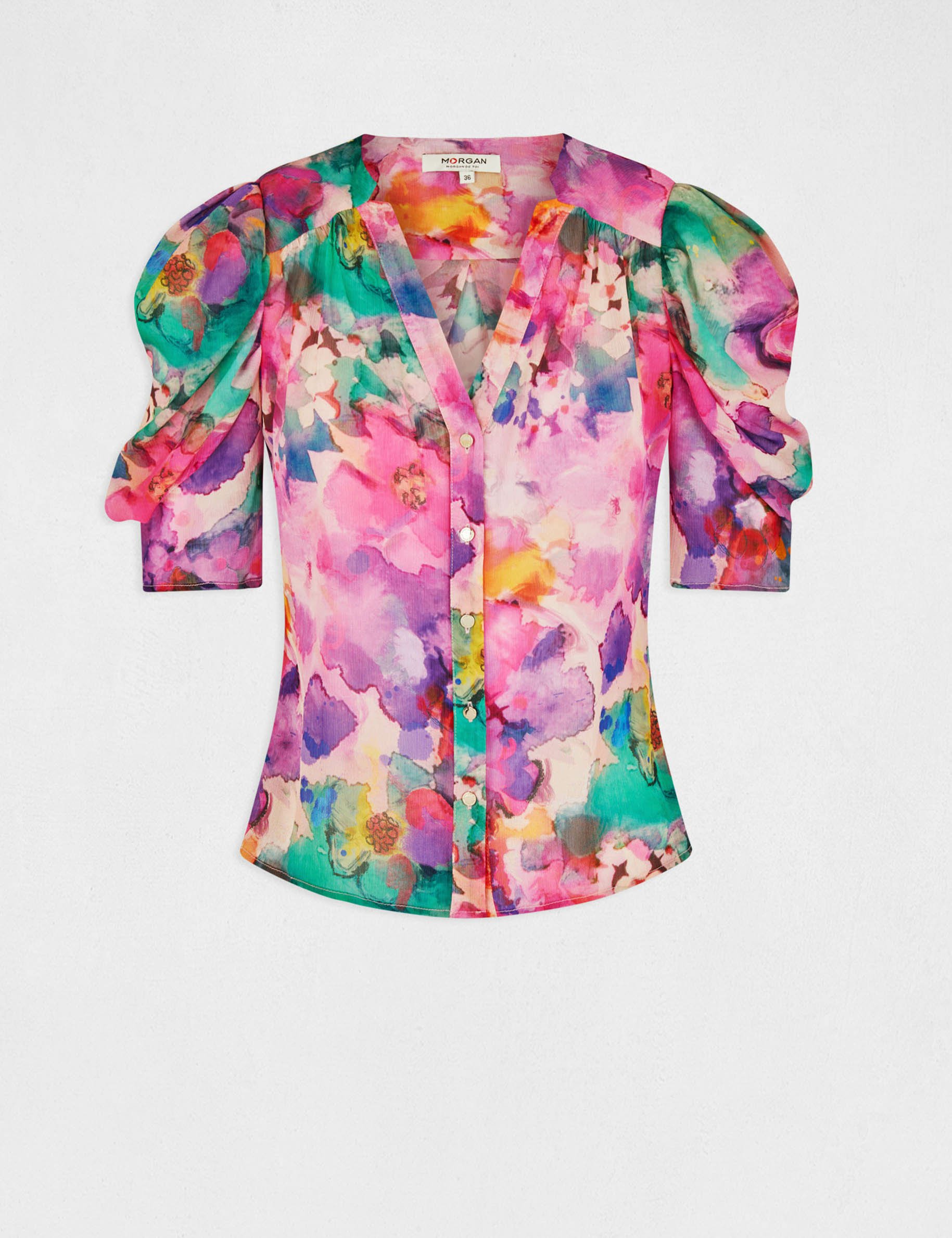 Chemise Femme White Stuff Manches Longues – Imprimé Fleurs Multicolores, 100% Coton Jersey, Avec Petit Défaut (neuf Avec Imperfections)