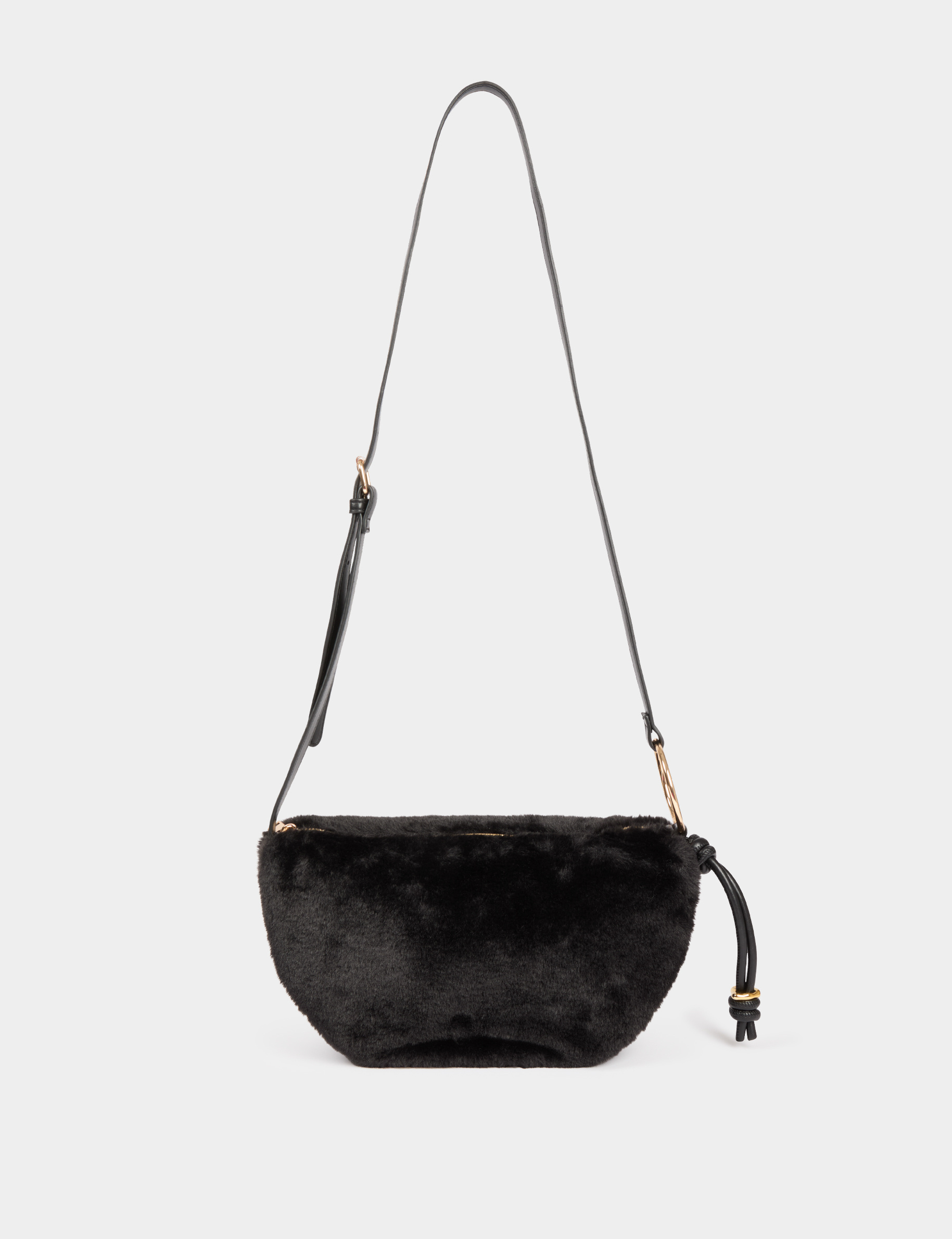 Sac demi-lune noir femme