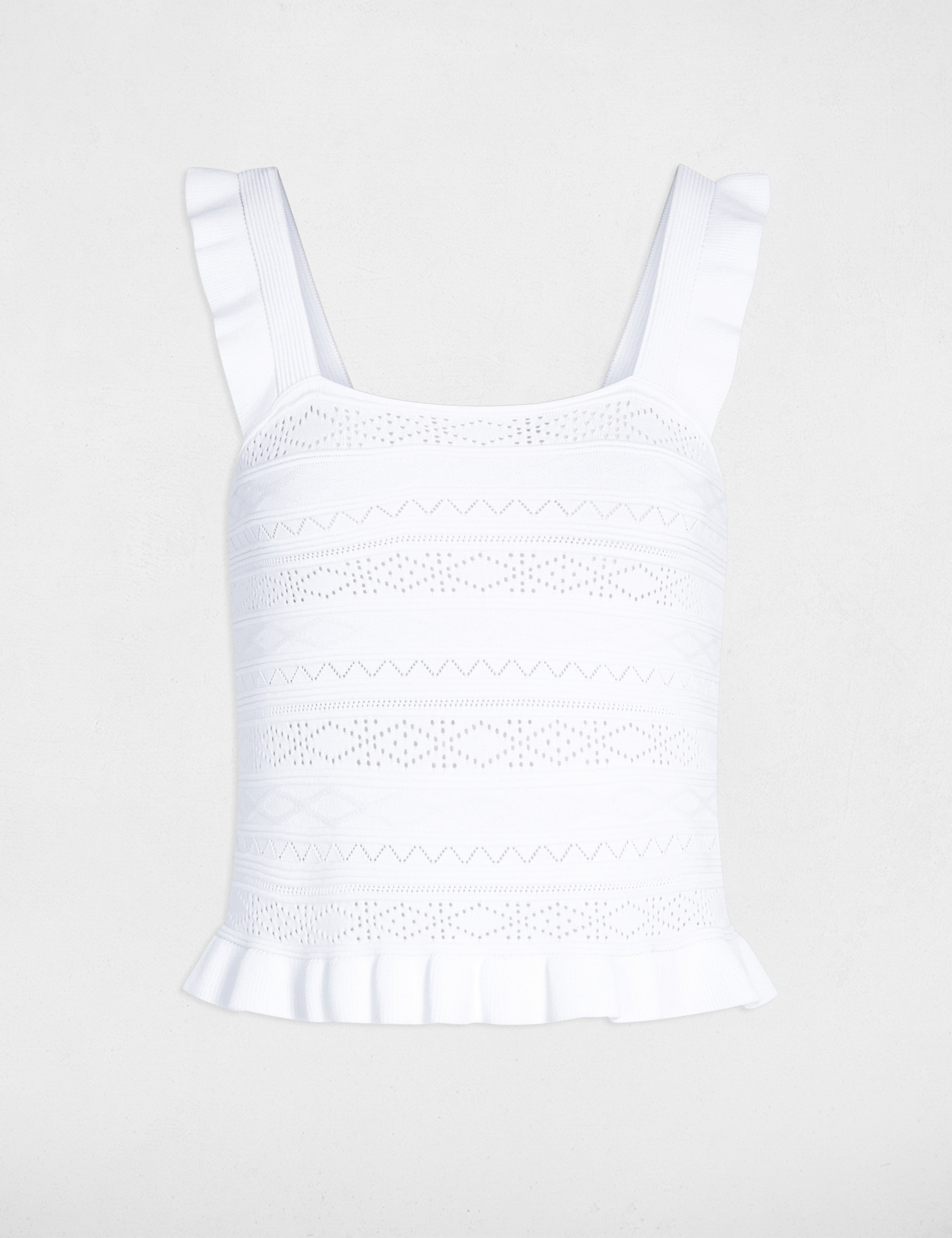 Pull ajust&eacute; encolure carr&eacute;e blanc femme