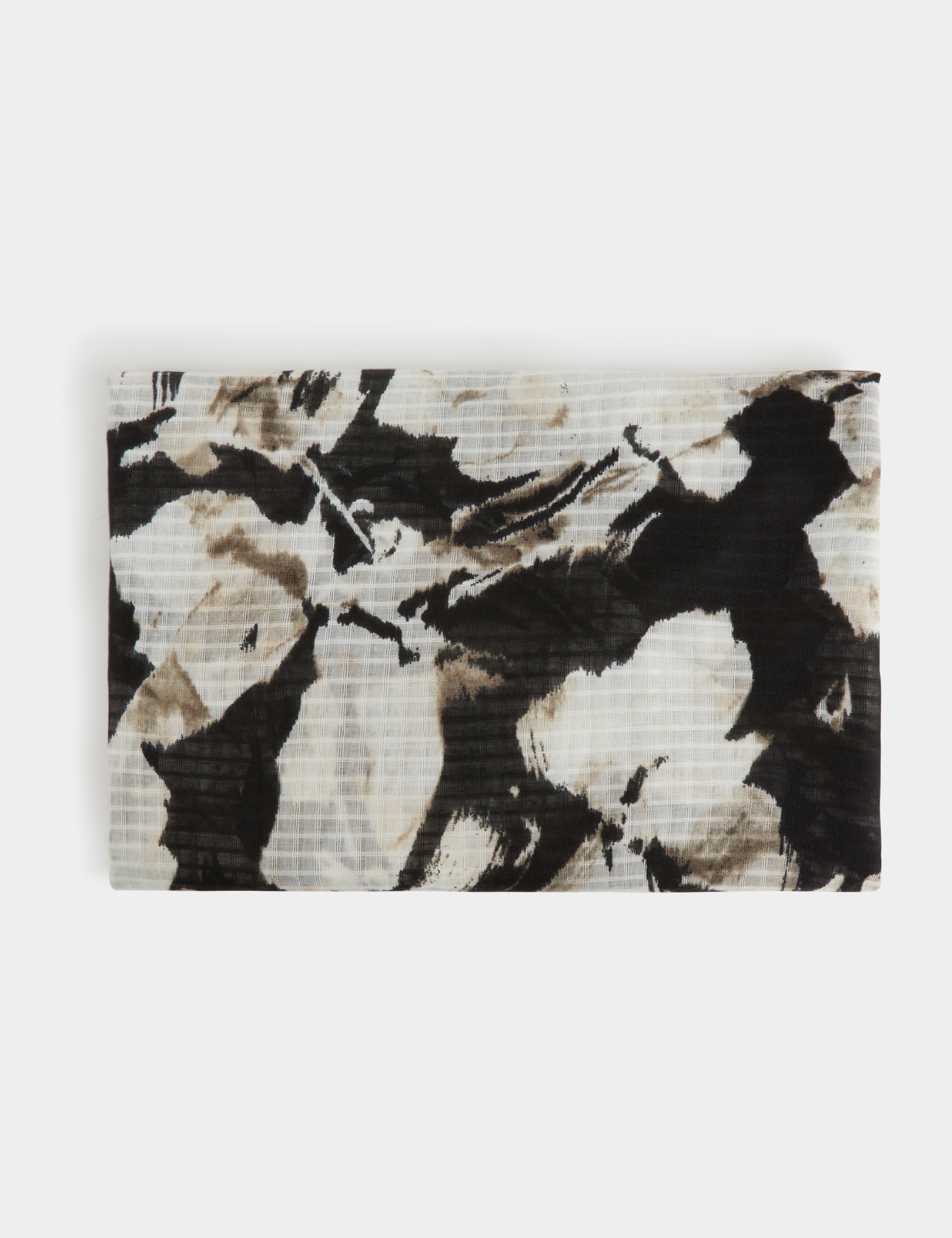 Foulard imprimé plissé noir femme