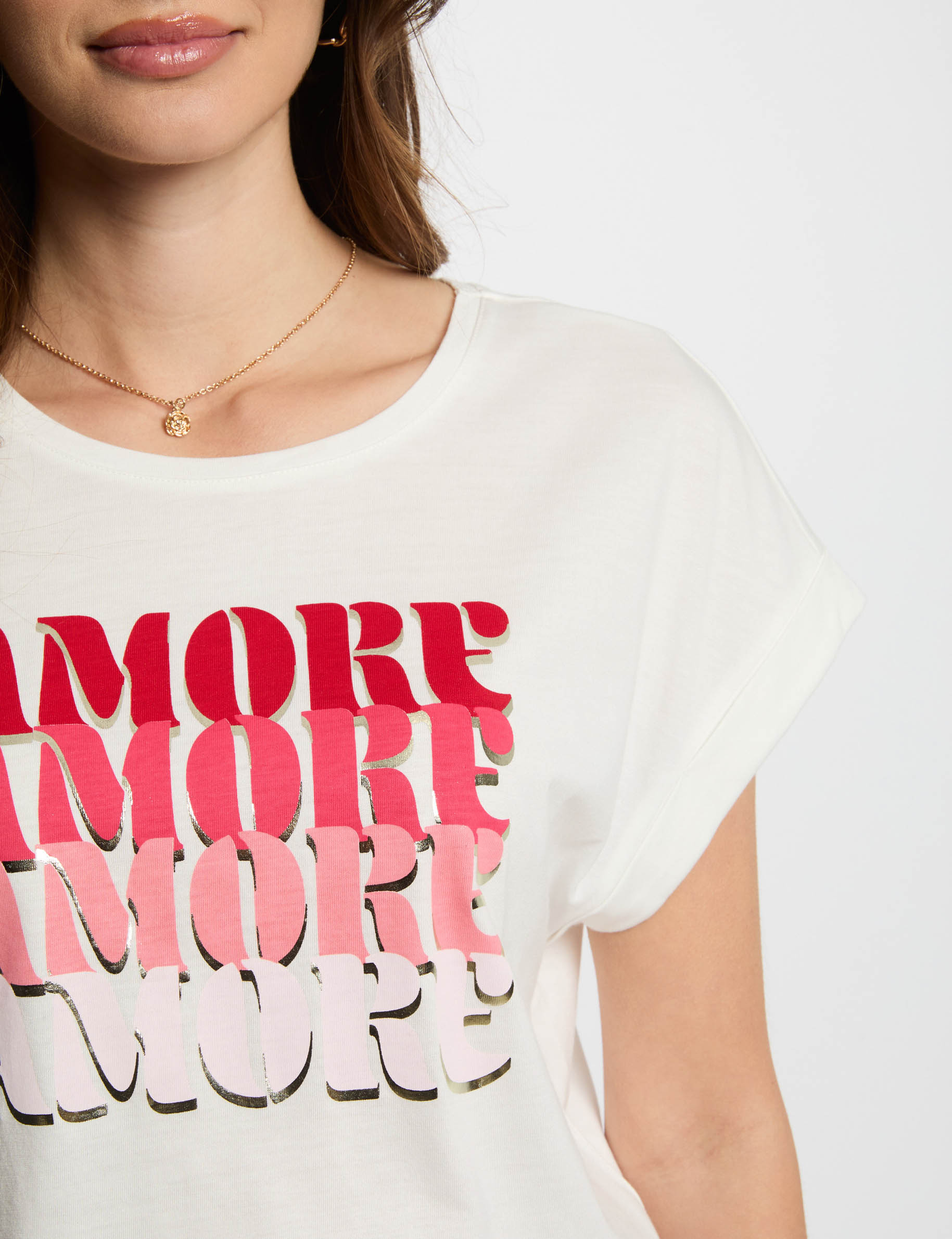 t shirt a inscription blanc femme T-shirt à inscription blanc femme