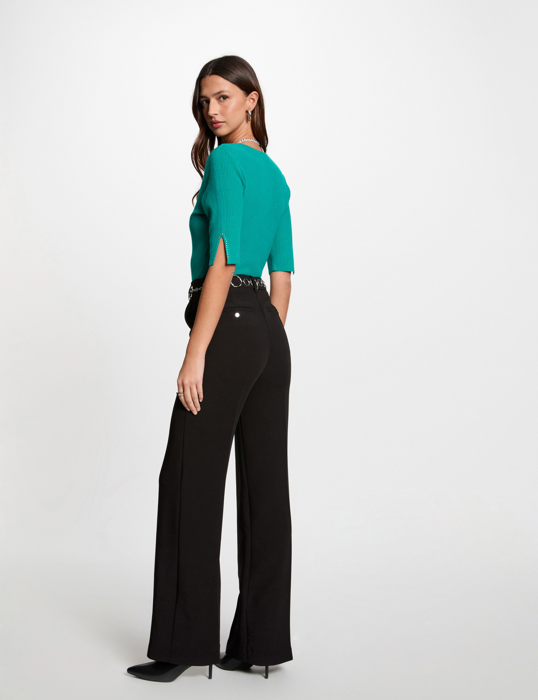 pull col en v bleu turquoise femme Pull col en V bleu turquoise femme