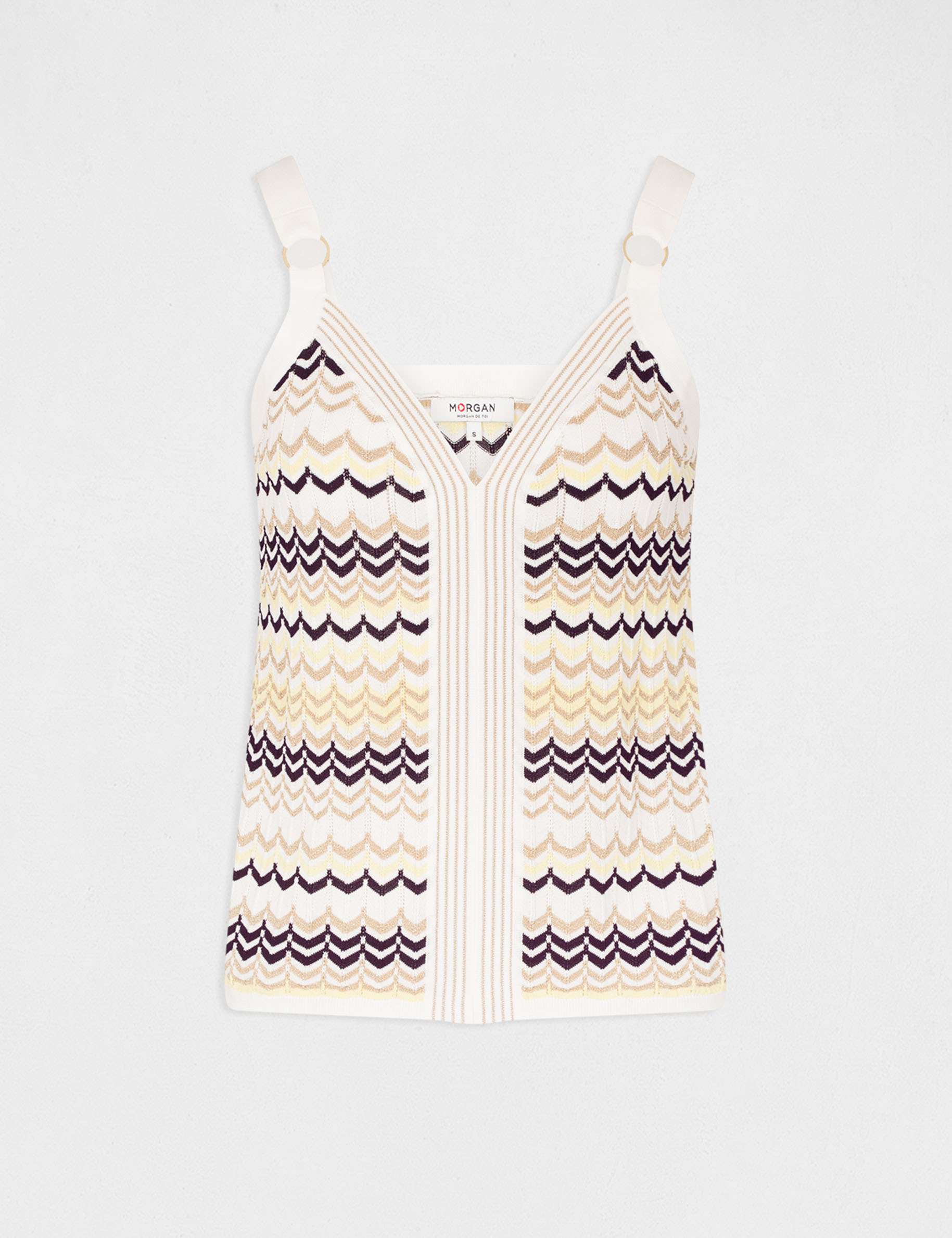 Top Débardeur ZARA TRAFALUC - Rayures Rose Et Blanc, Taille S, Coton, Occasion Très Bon État
