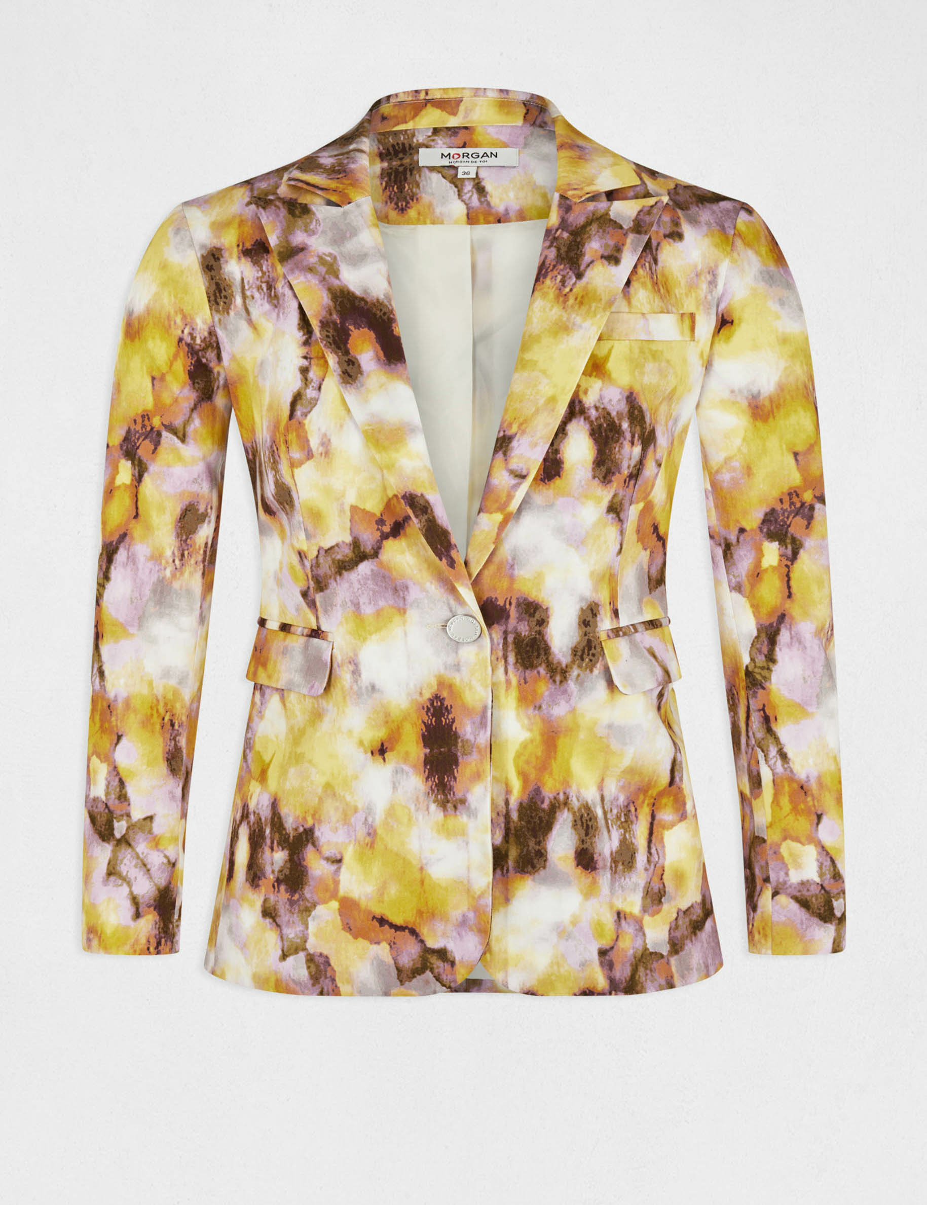 Veste droite imprimé abstrait multico femme Veste droite imprimé abstrait multico femme