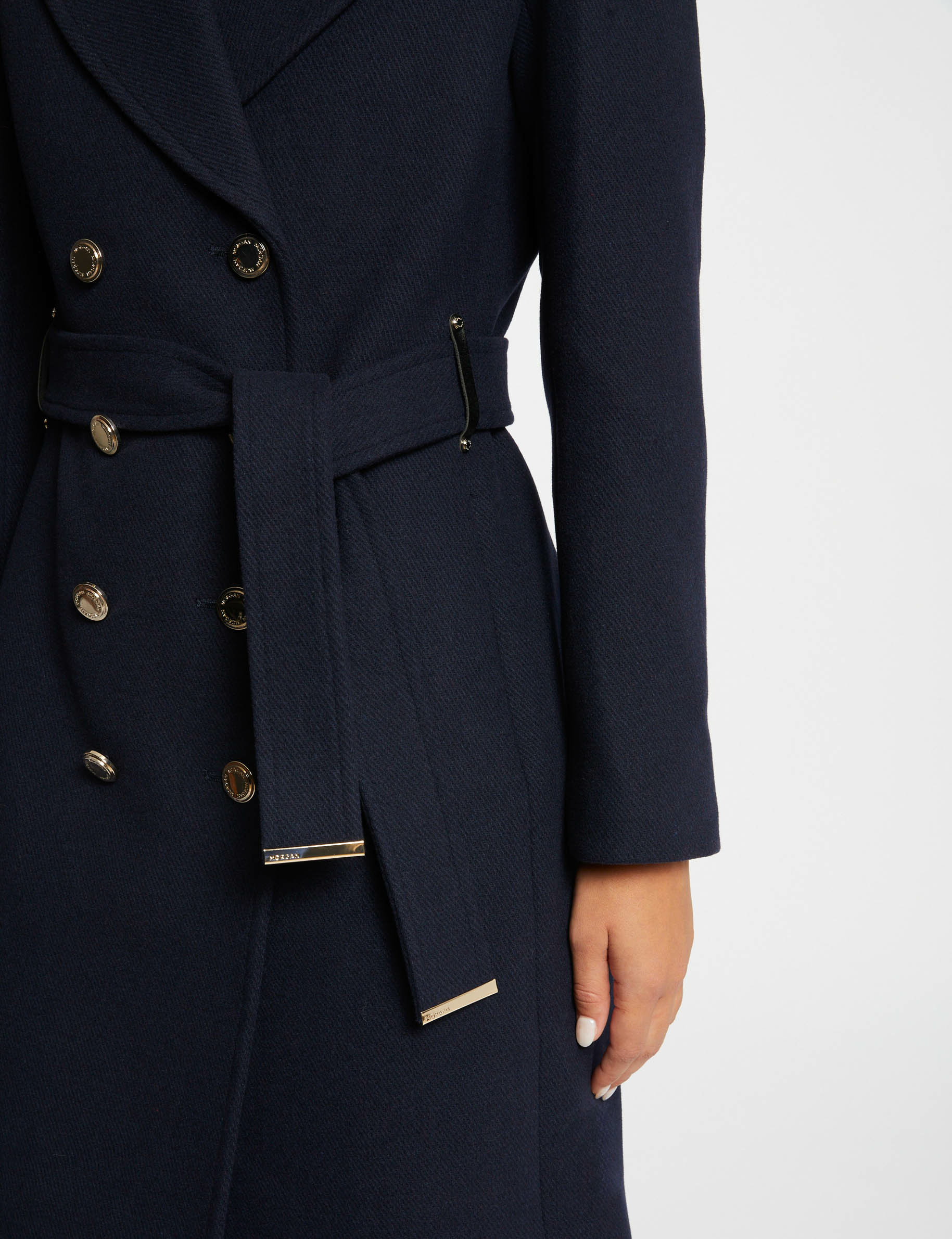 Manteau long cintré best sale femme