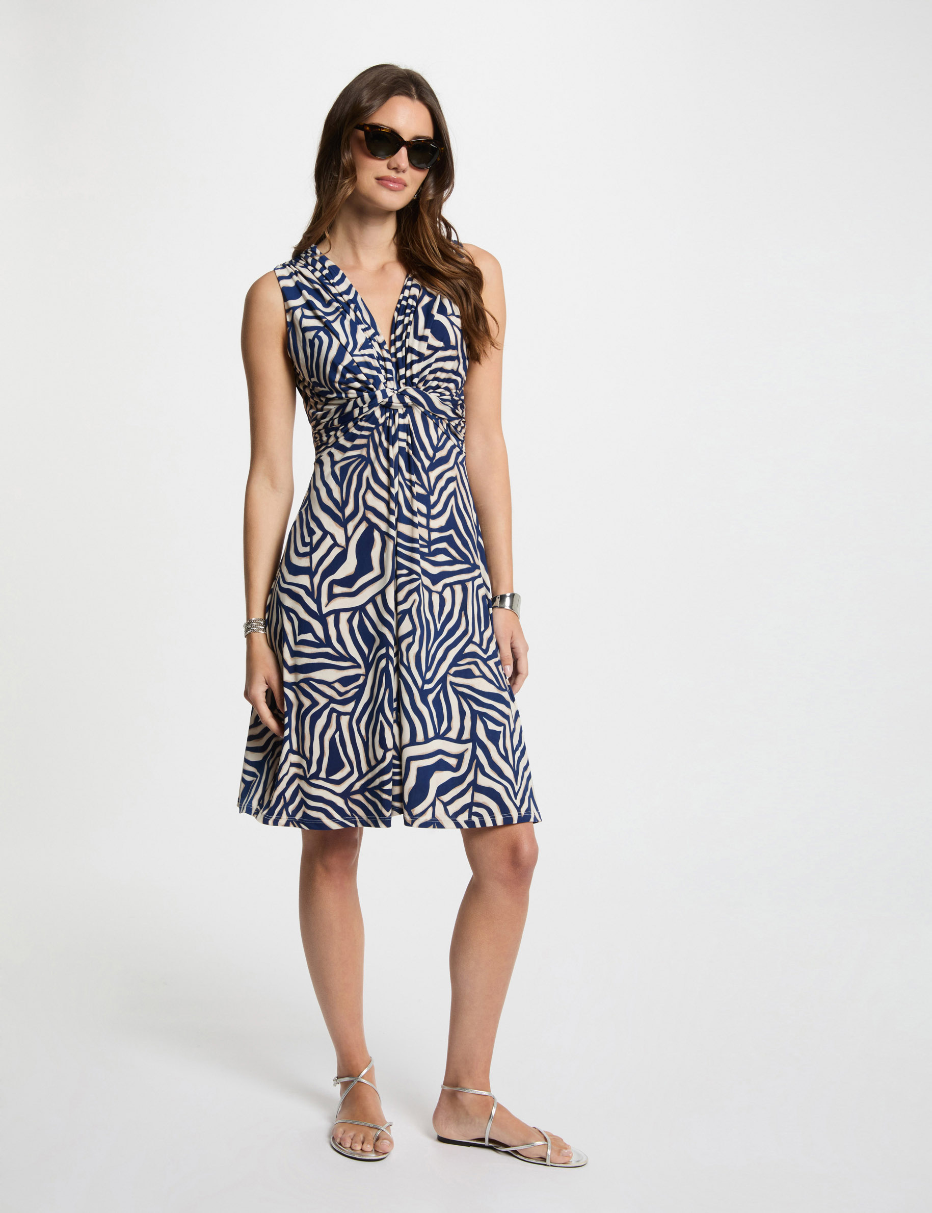 robe courte ajustee imprimee multicolore femme Robe courte ajustée imprimée multicolore femme