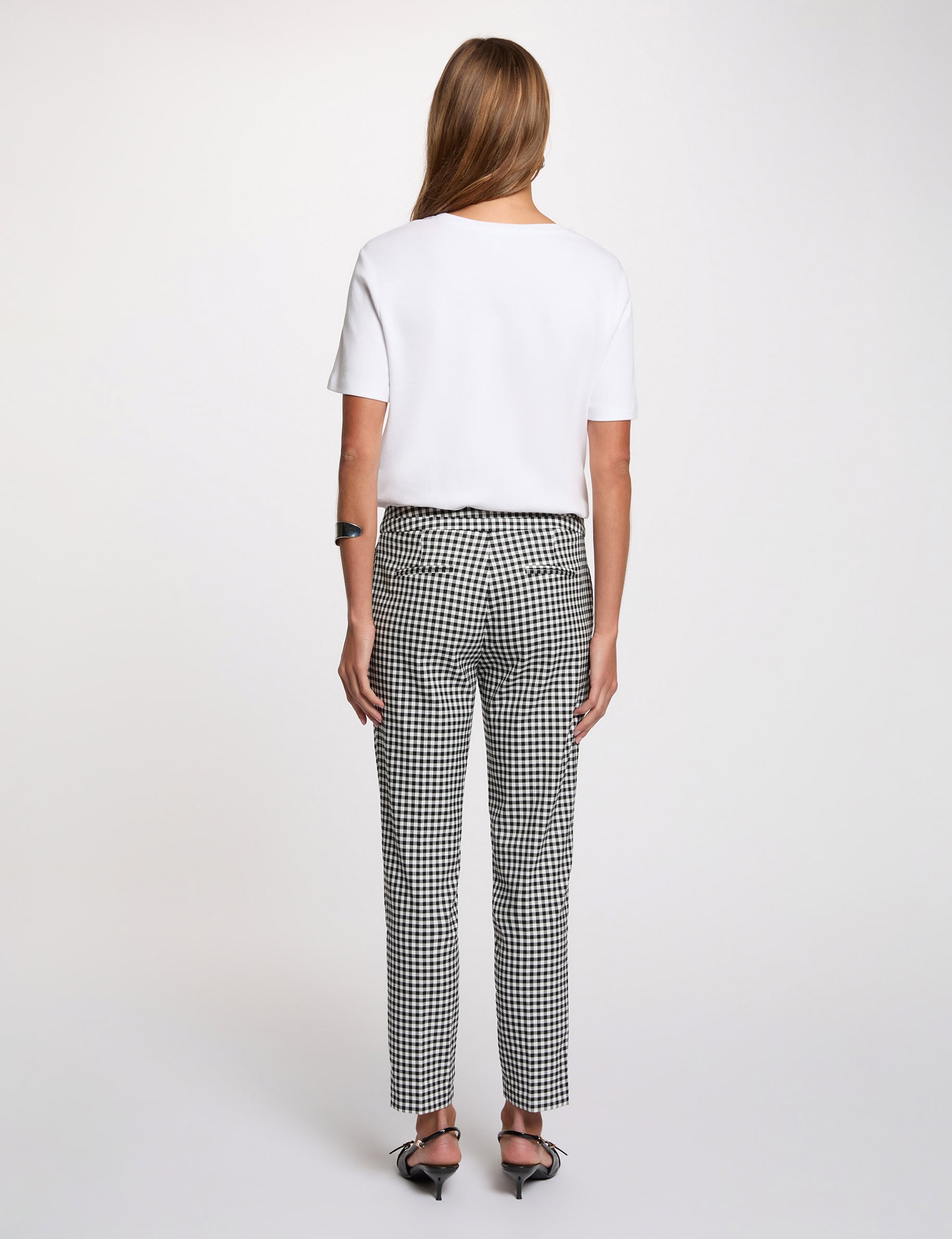 Pantalon slim 7/8 noir femme