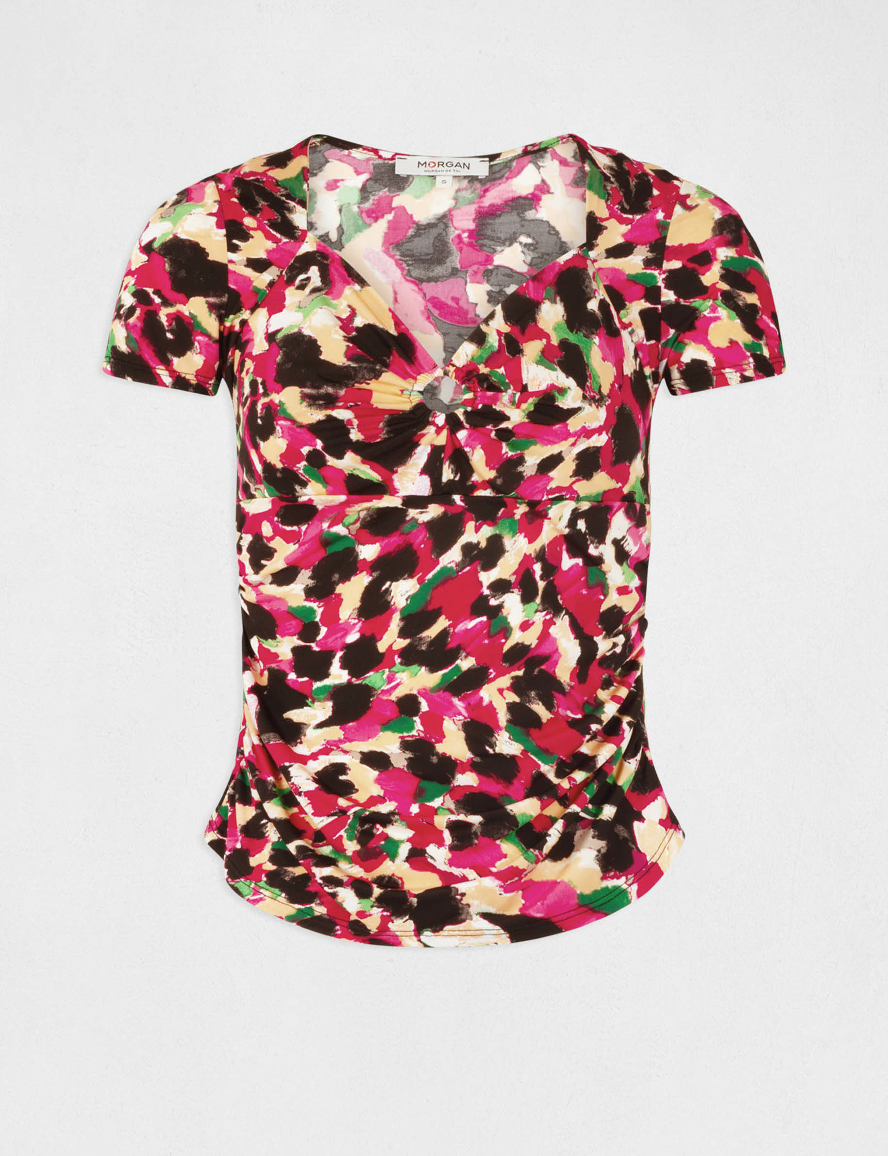 T-shirt manches courtes imprimé abstrait multico femme T-shirt manches courtes imprimé abstrait multico femme