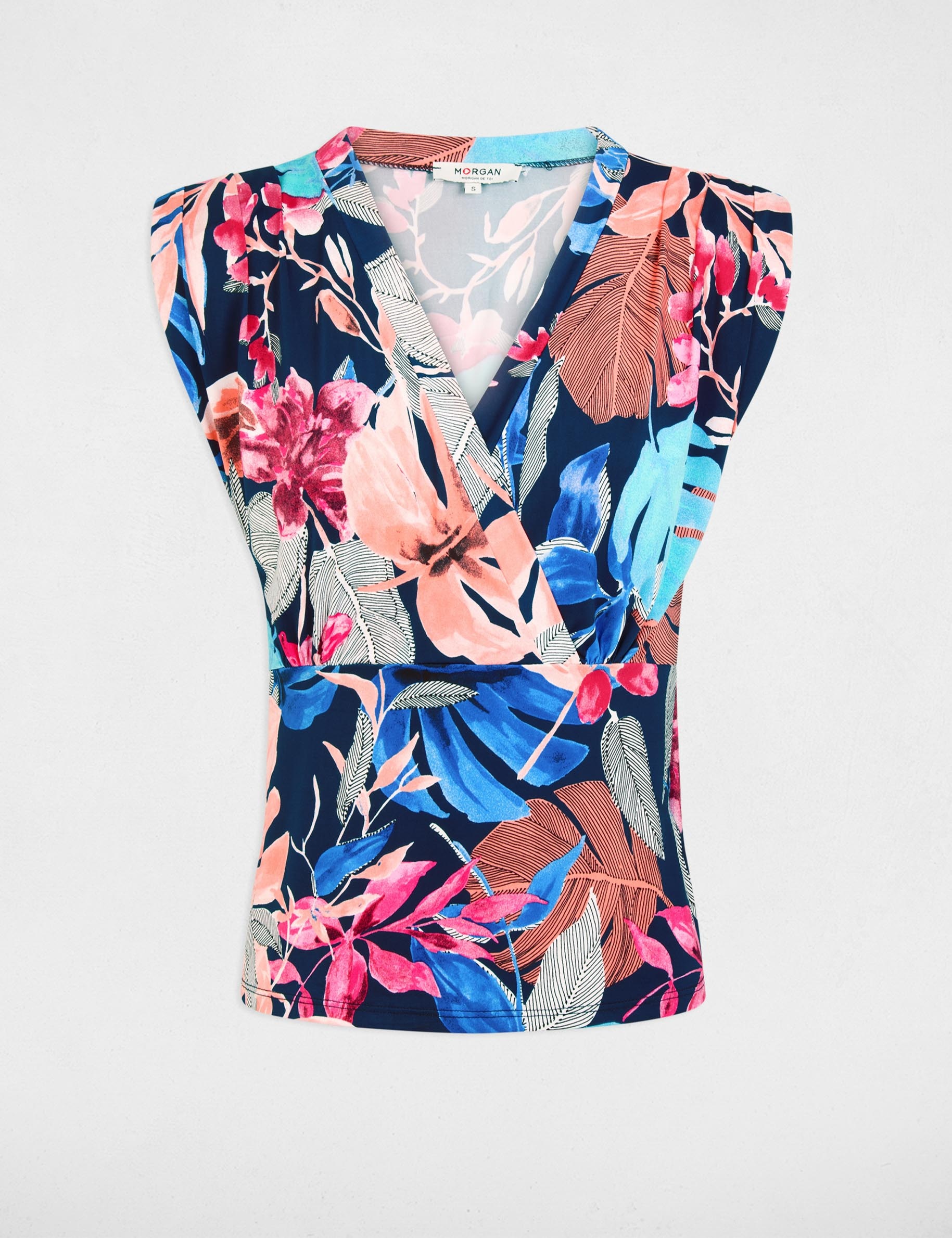 T-shirt ajust&eacute; sans manches multicolore femme