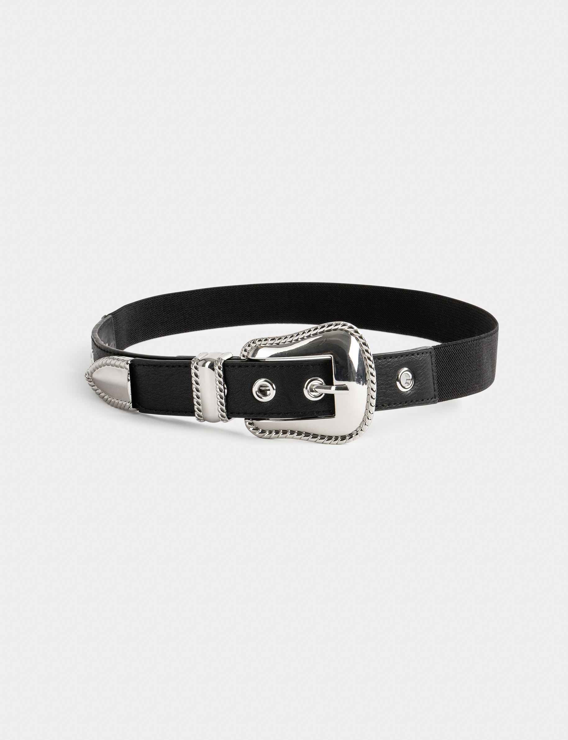 Ceinture avec boucle western noir femme