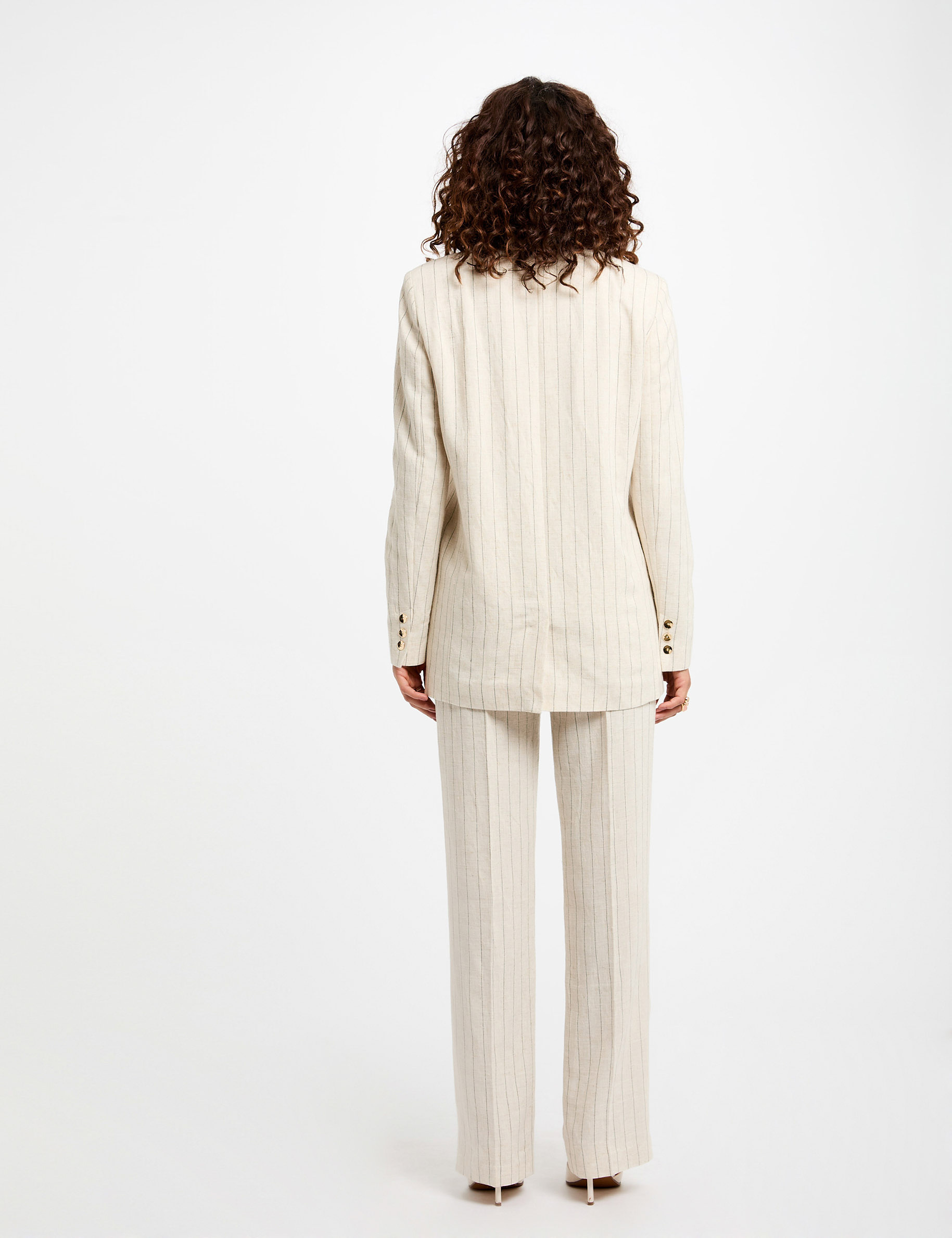 blazer raye beige femme Blazer rayé beige femme