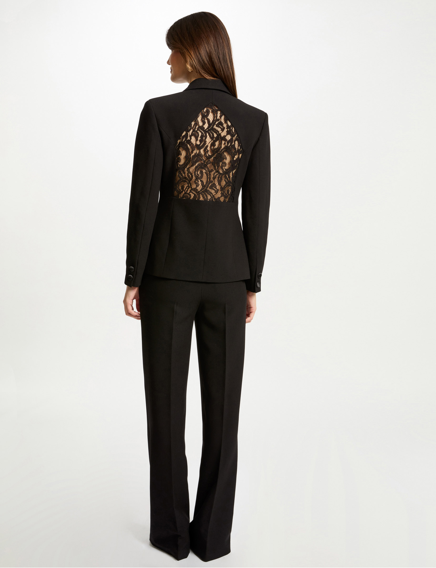 pantalon flare a pinces noir femme Pantalon flare à pinces noir femme