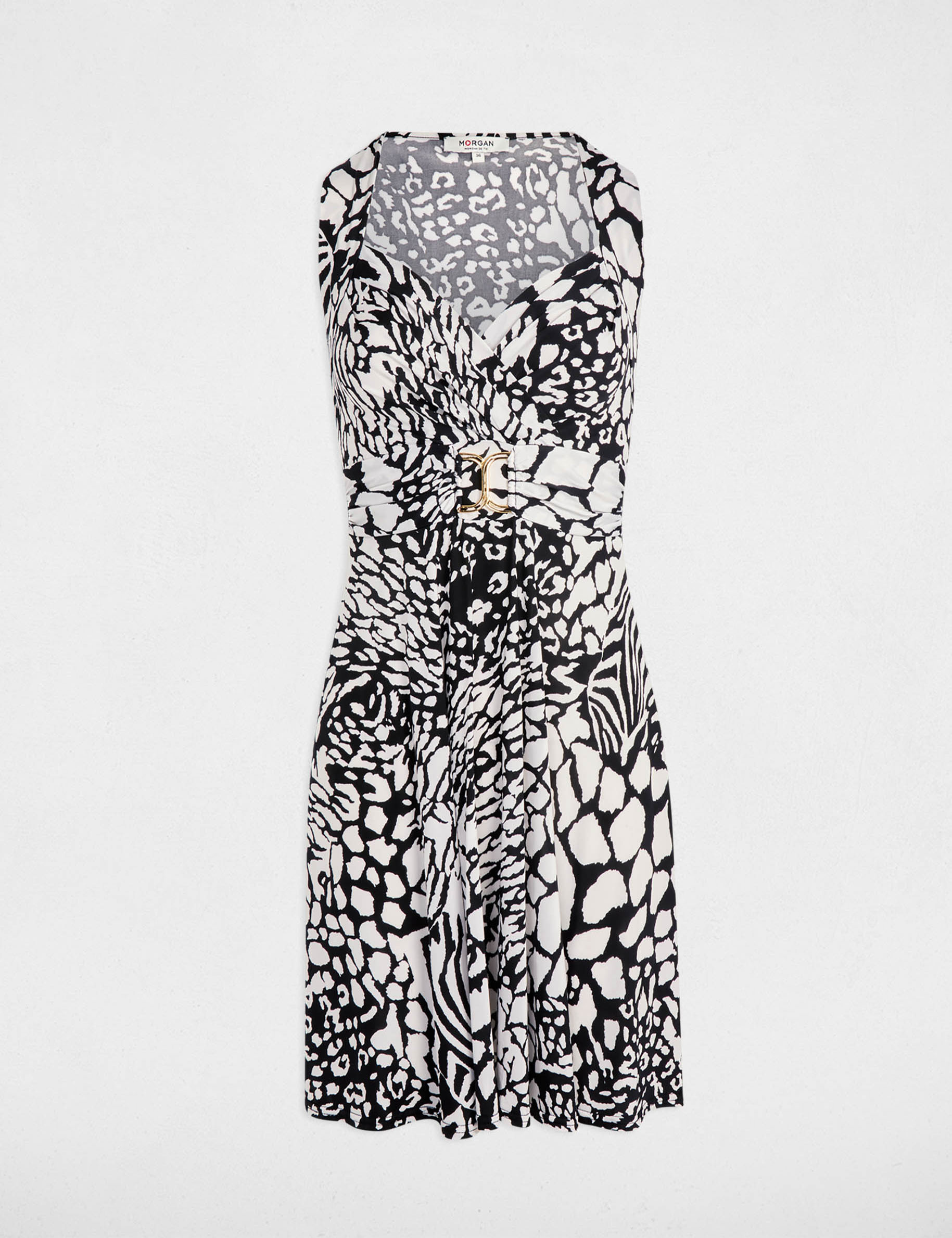 robe courte cintree imprimee multicolore femme Robe courte cintrée imprimée multicolore femme