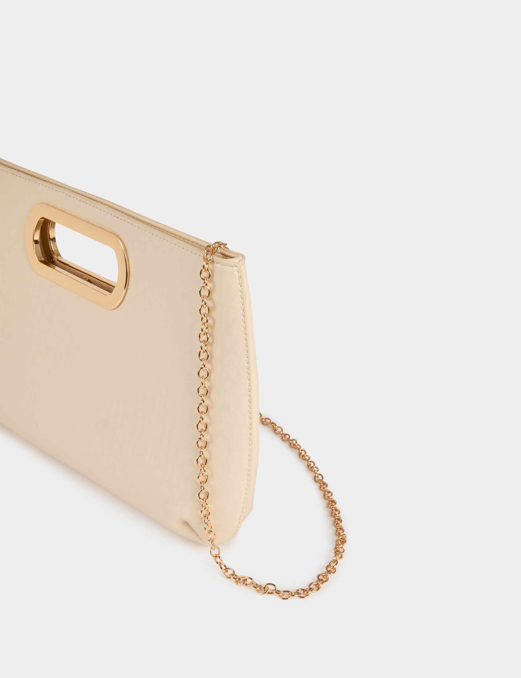 Pochette similicuir ivoire femme