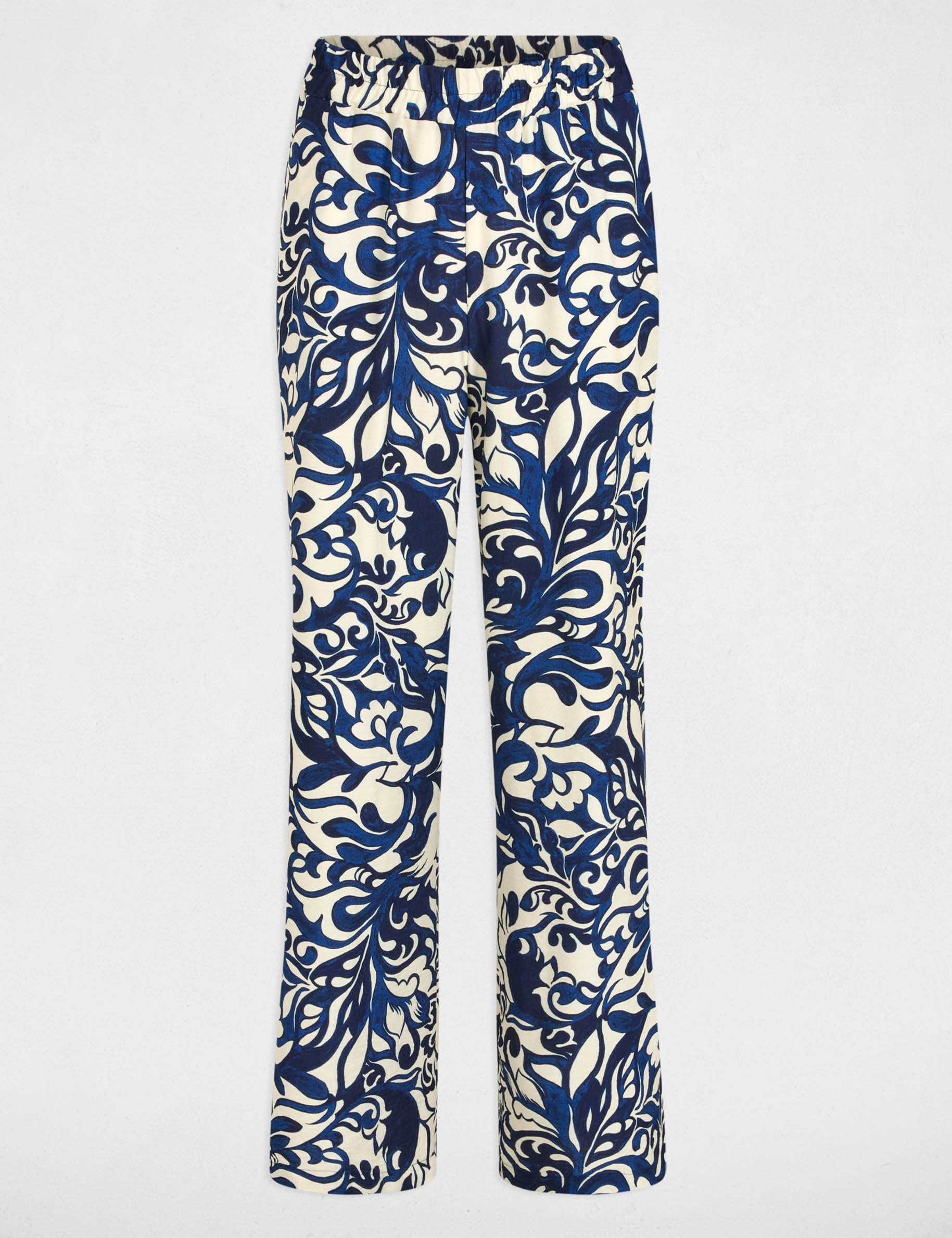 Pantalon droit imprimé multicolore femme
