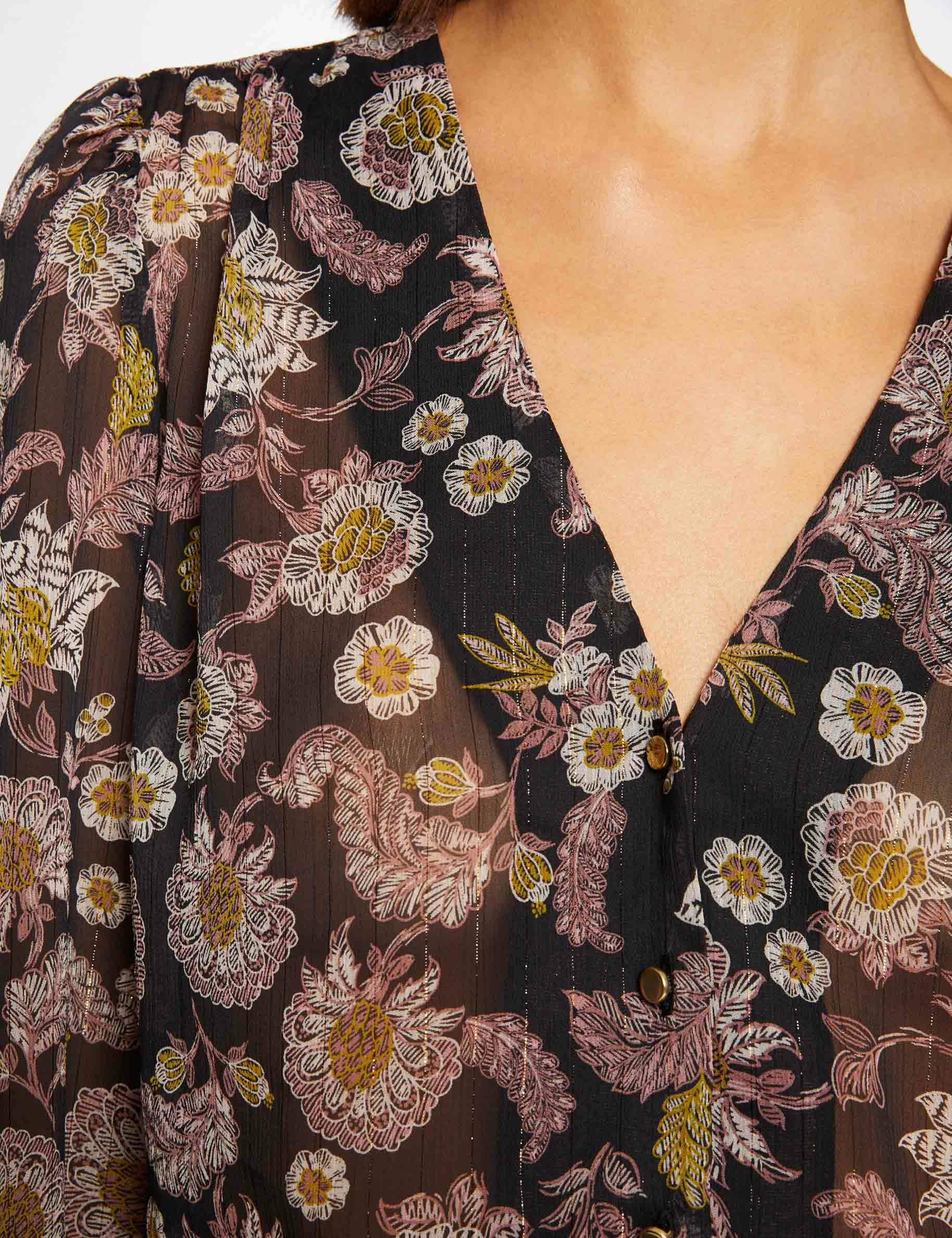 Chemise manches longues imprimé floral multico femme Chemise manches longues imprimé floral multico femme