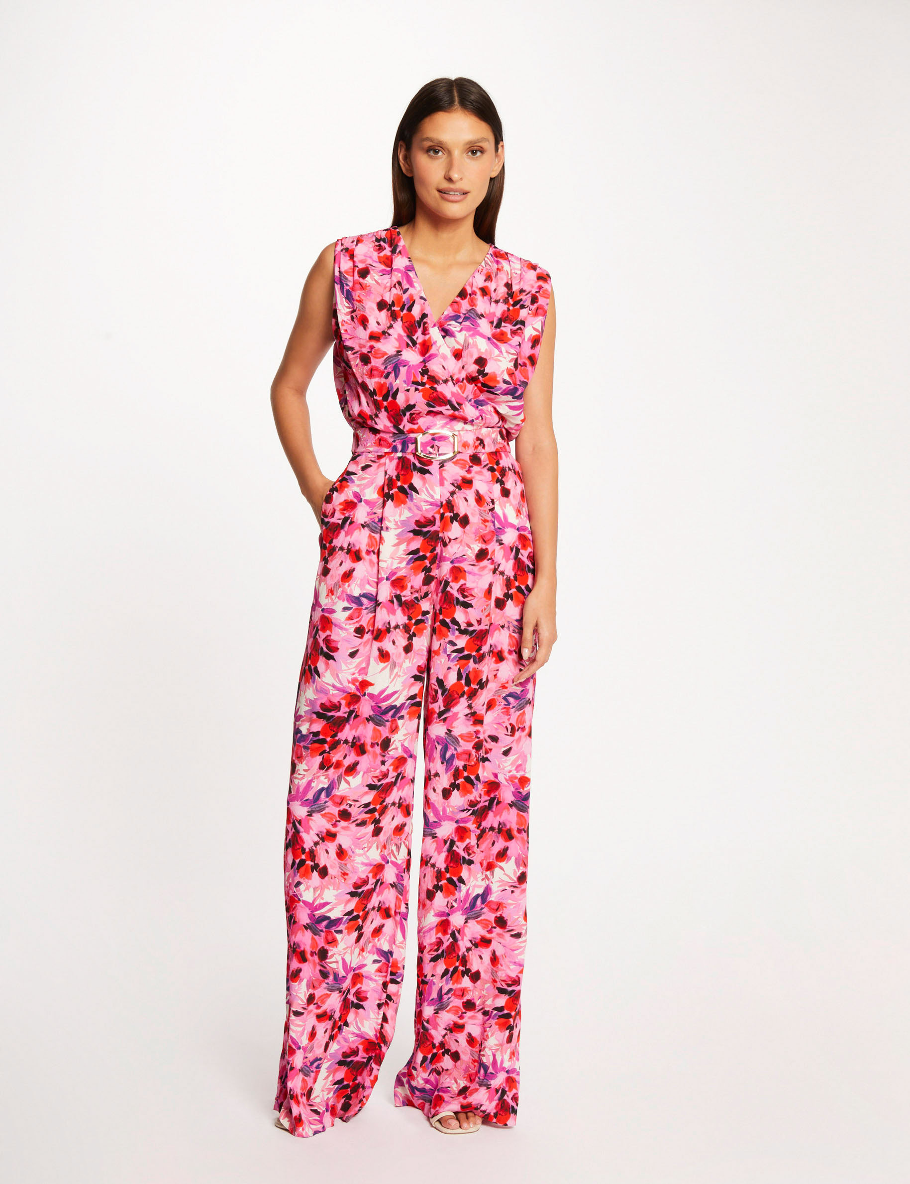 combinaison jambe large imprime floral multico femme Combinaison jambe large imprimé floral multico femme