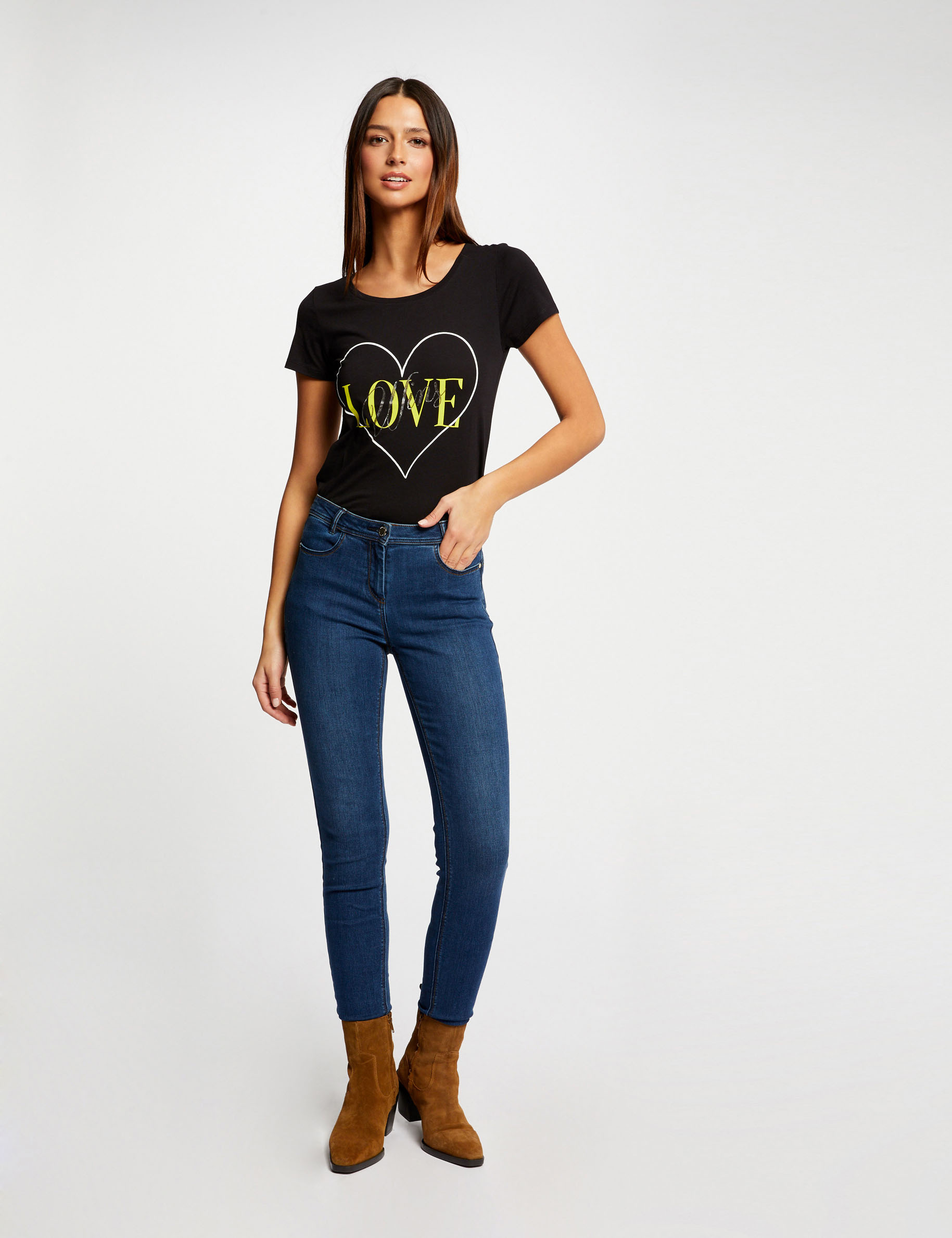 T-shirt manches courtes noir femme T-shirt manches courtes noir femme
