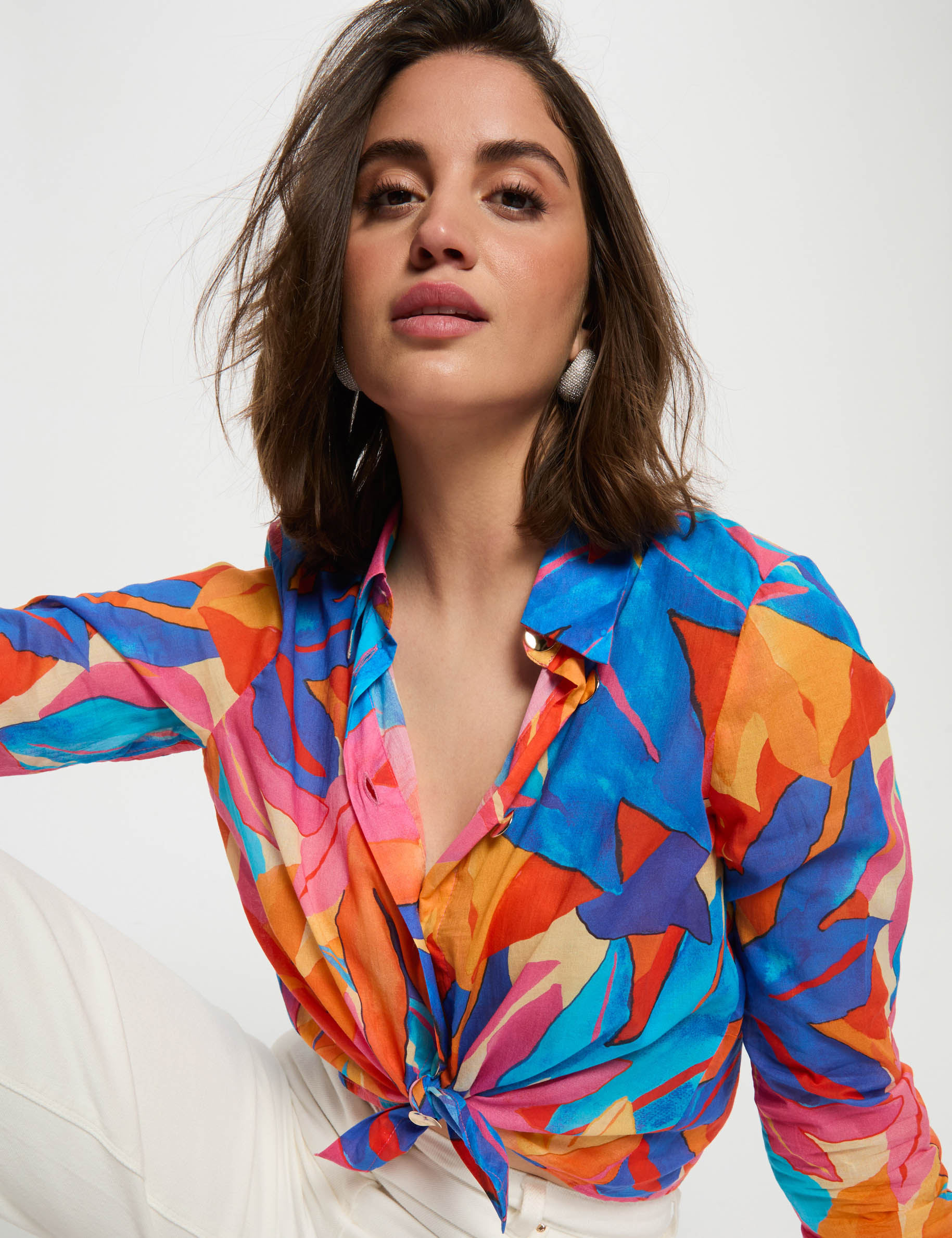 chemise manche longues multicolore femme Chemise manche longues multicolore femme