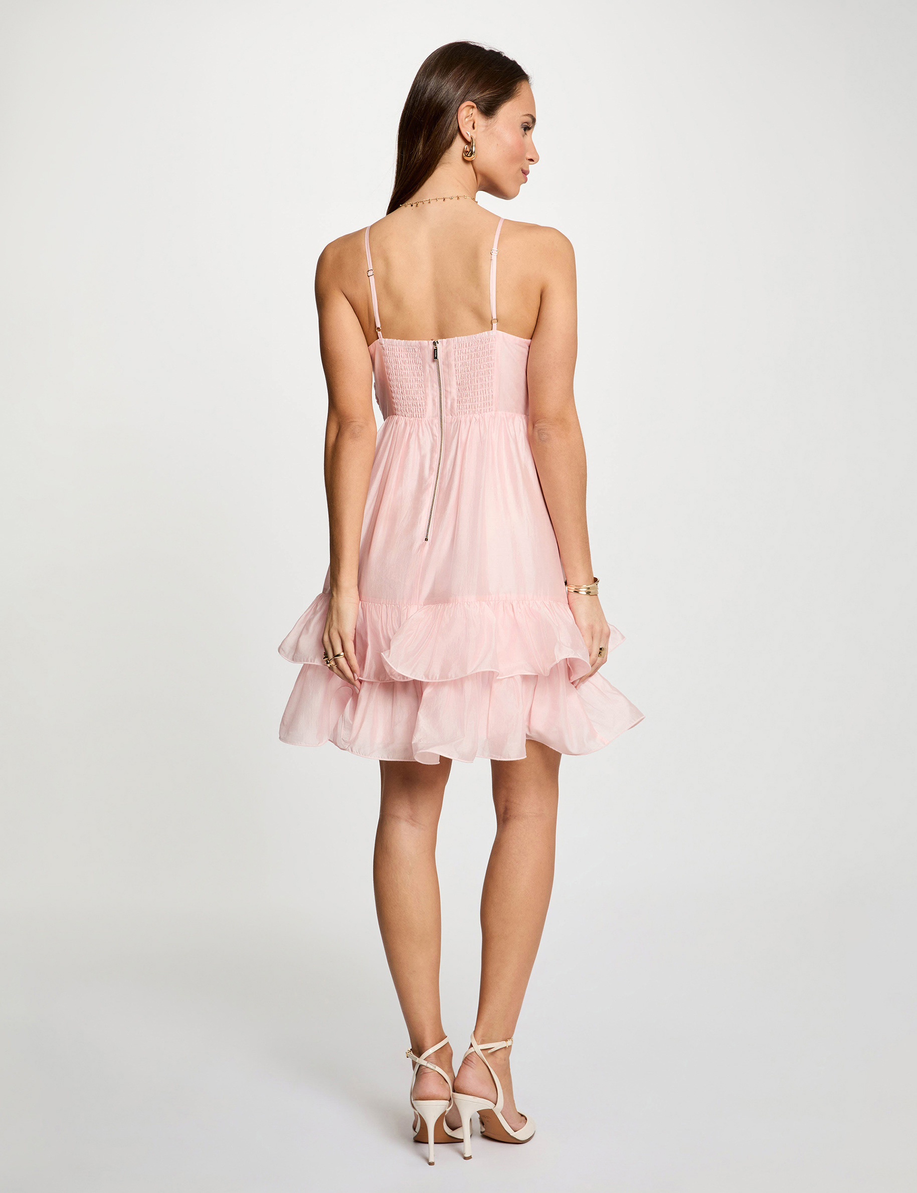 Robe courte en tulle rose pastel femme