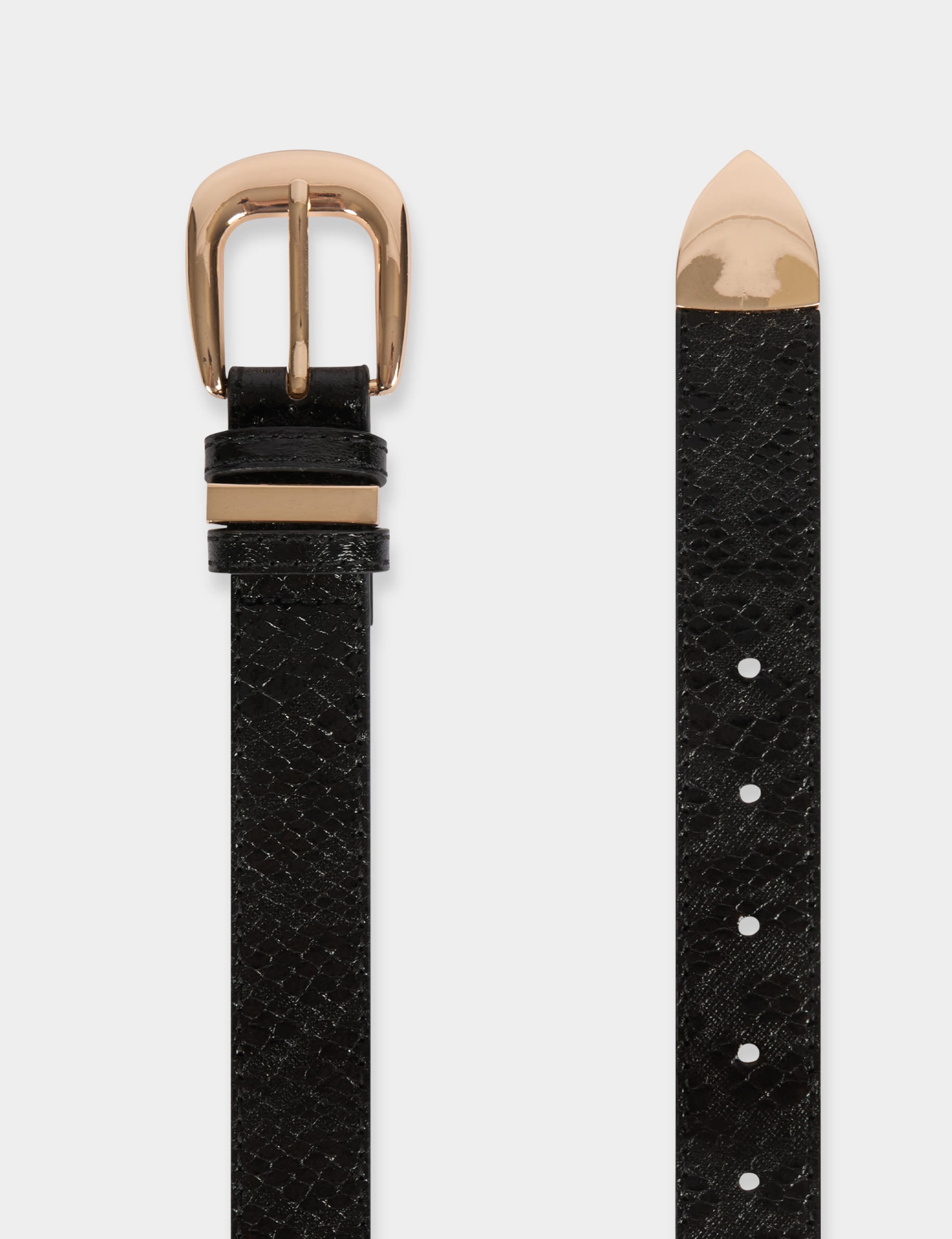 Ceinture effet animalier noir femme