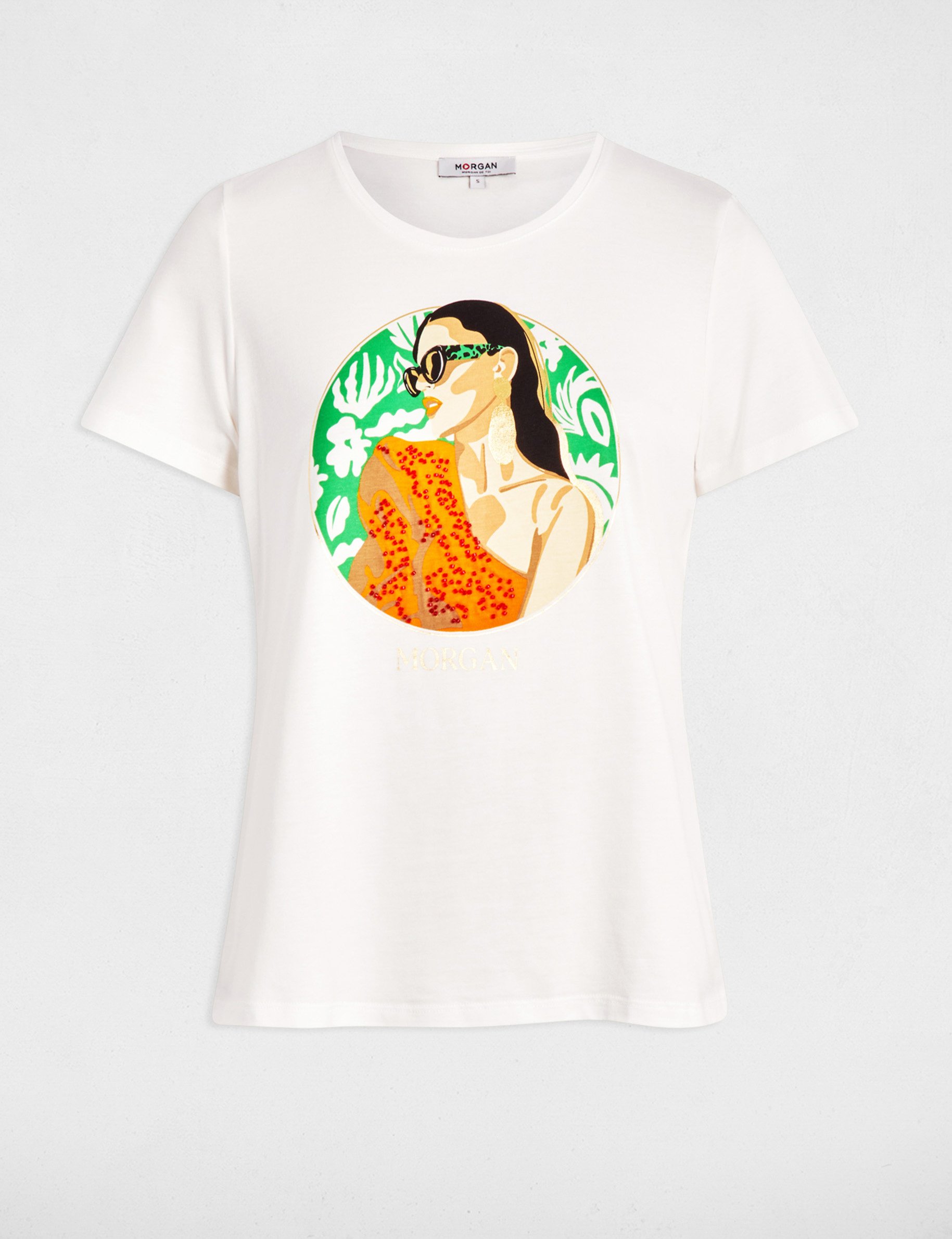 t shirt a inscription blanc femme T-shirt à inscription blanc femme