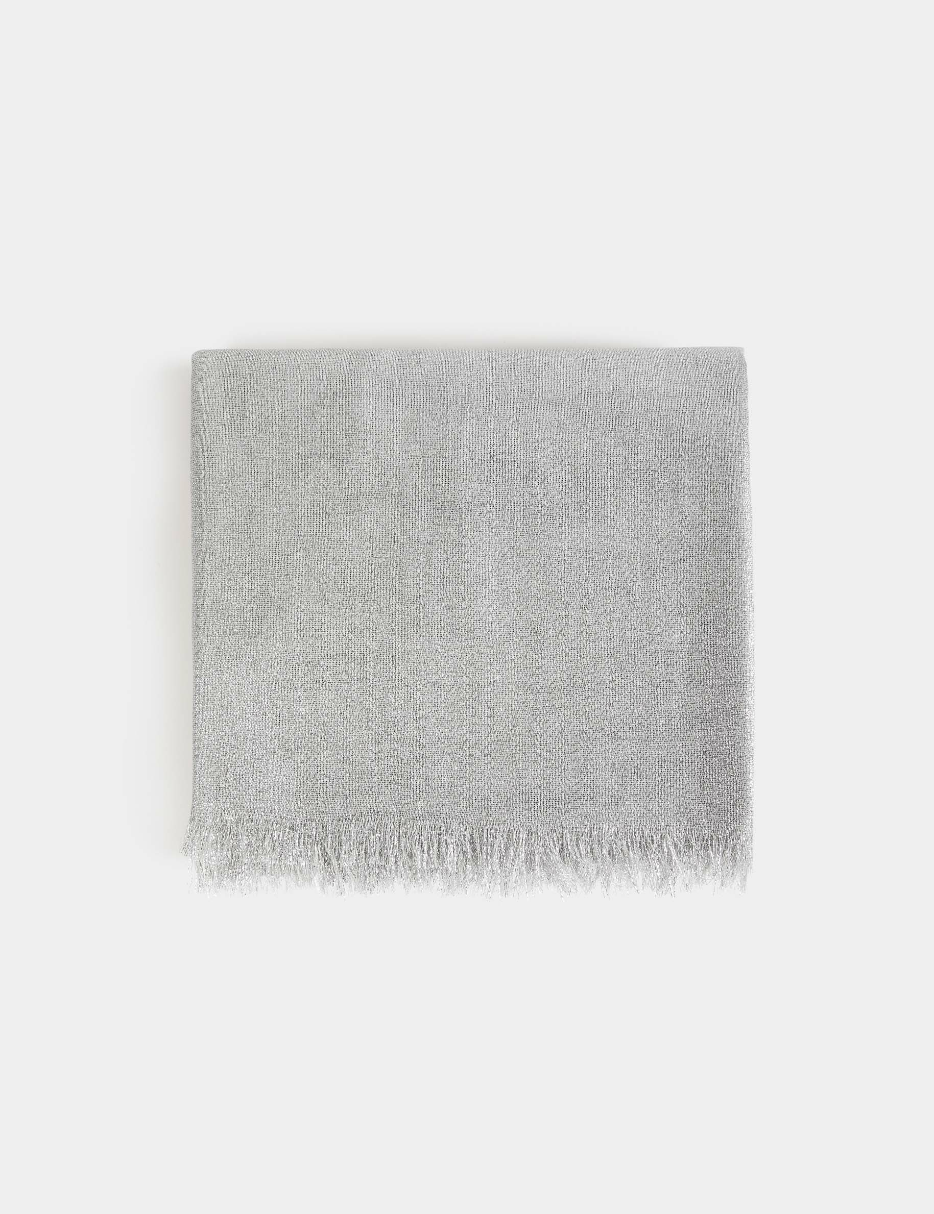 Foulard avec fils métallisés argente femme
