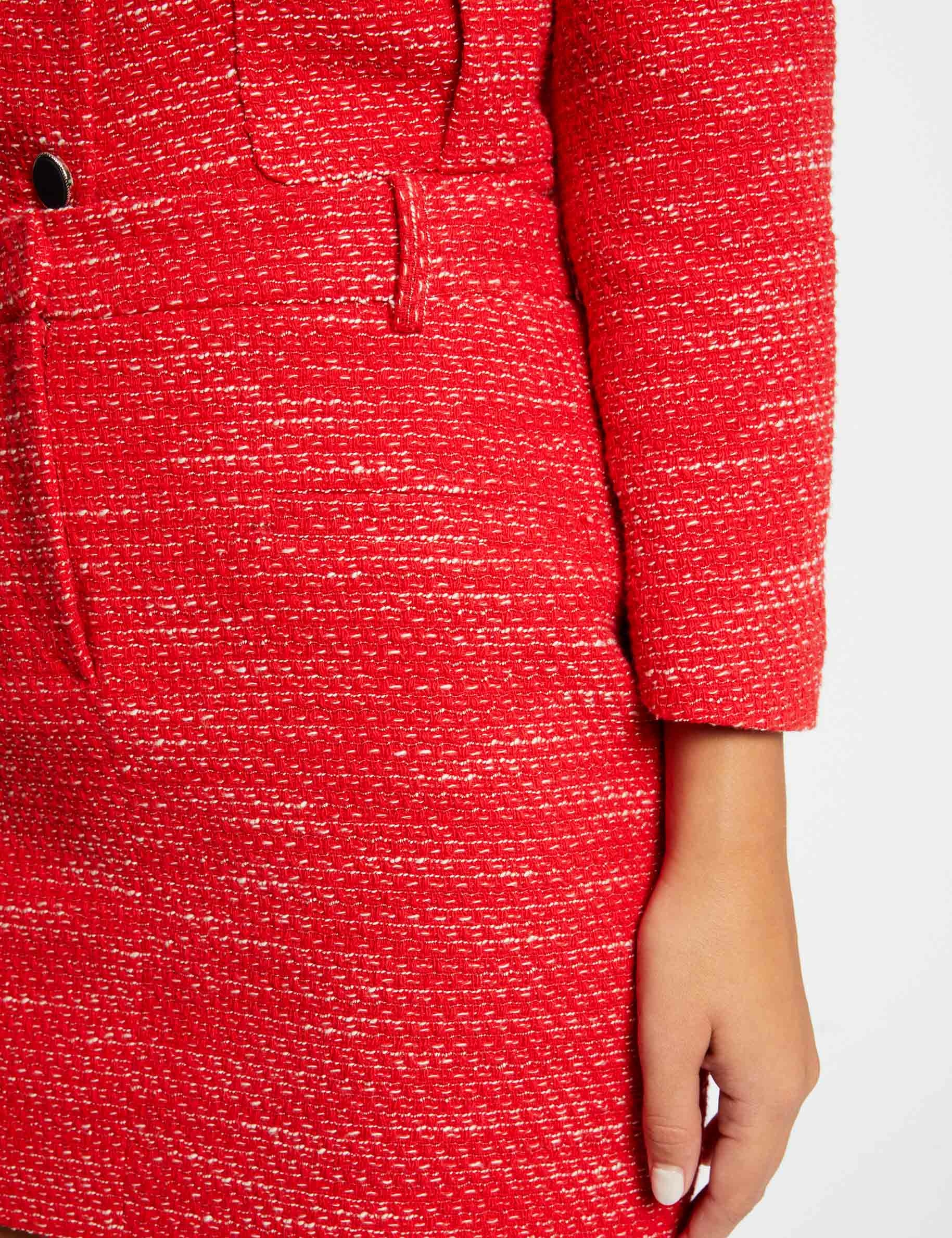 Jupe droite courte rouge femme