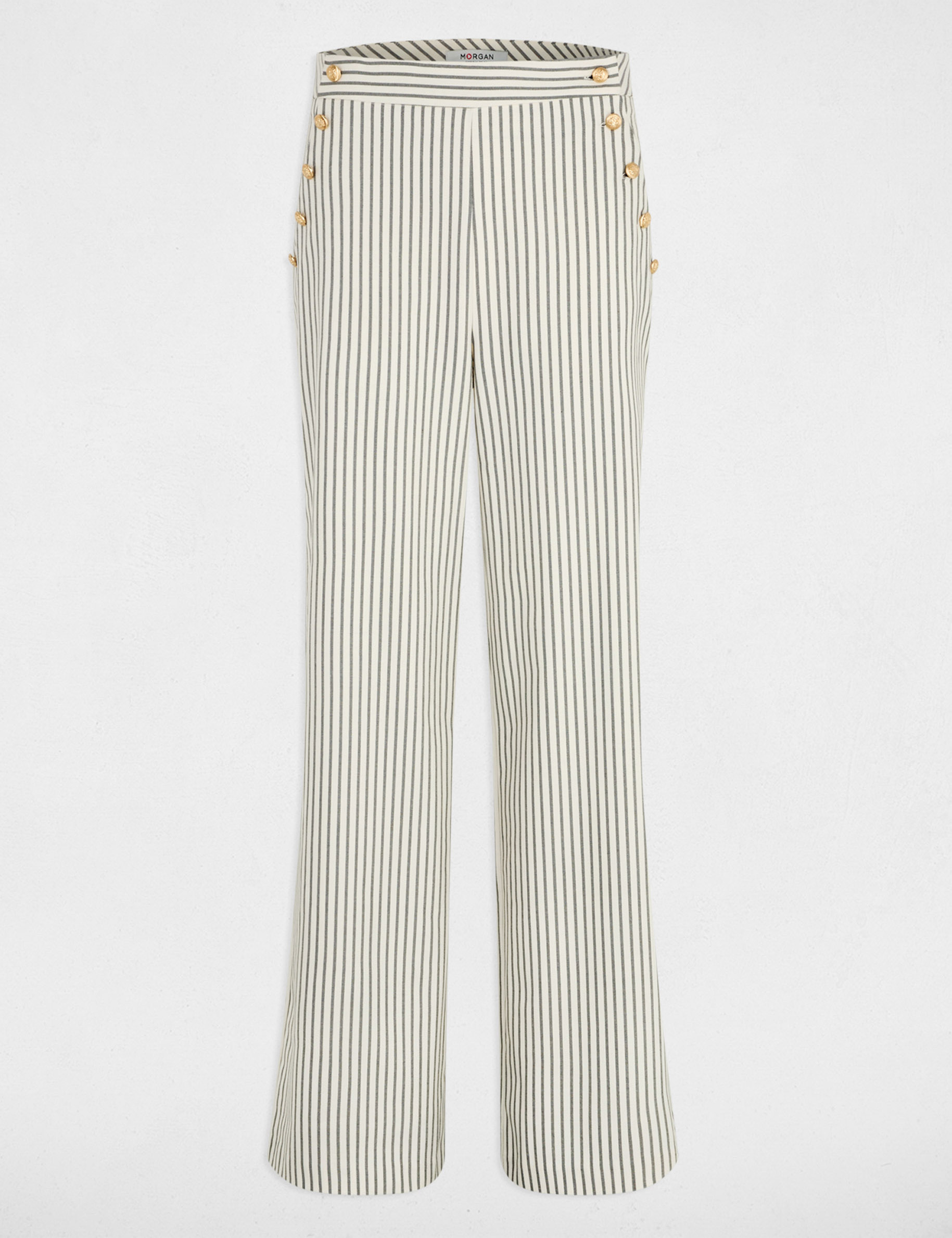 Pantalon large ray&eacute; multicolore femme