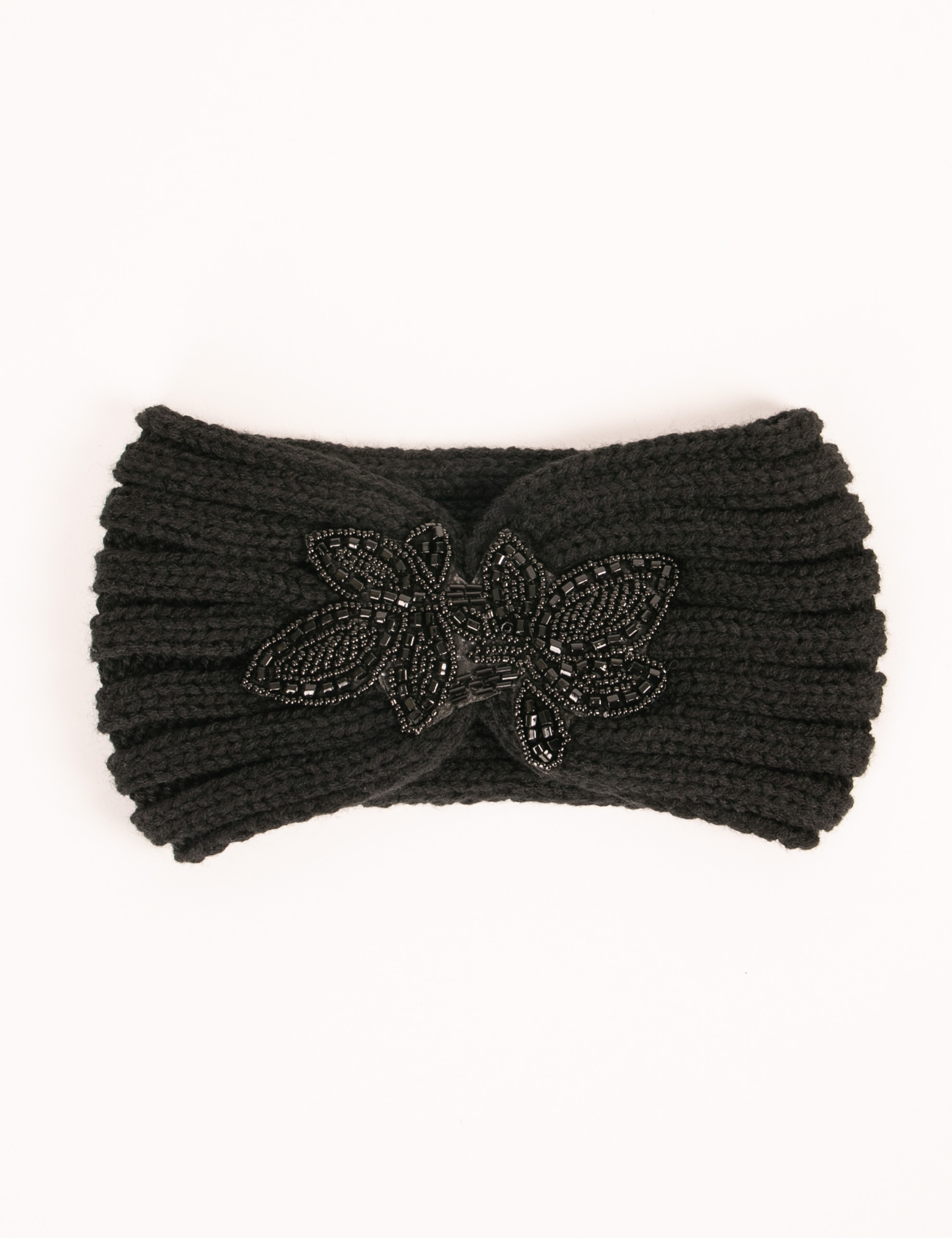 Bandeau avec détail en perles noir femme