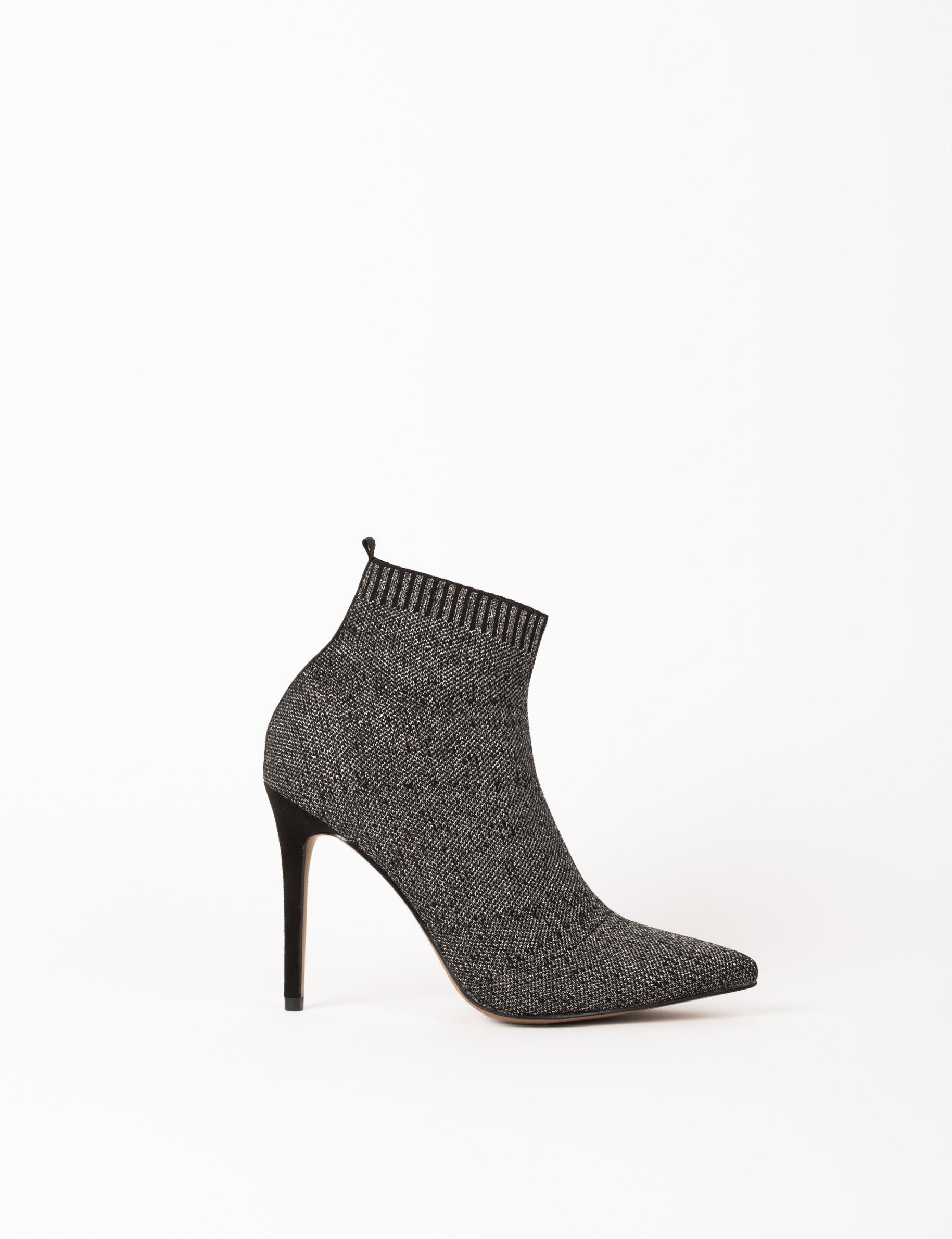 Bottines &agrave; talons aiguilles argente femme