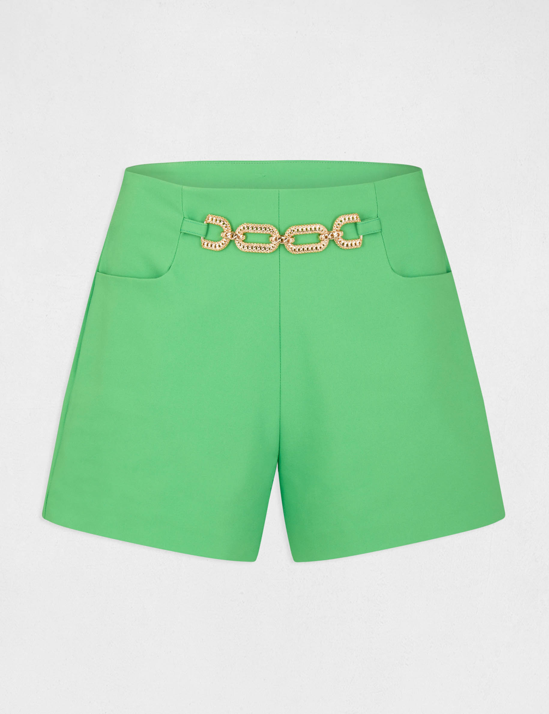 Short city droit avec ornement vert femme Short city droit avec ornement vert femme
