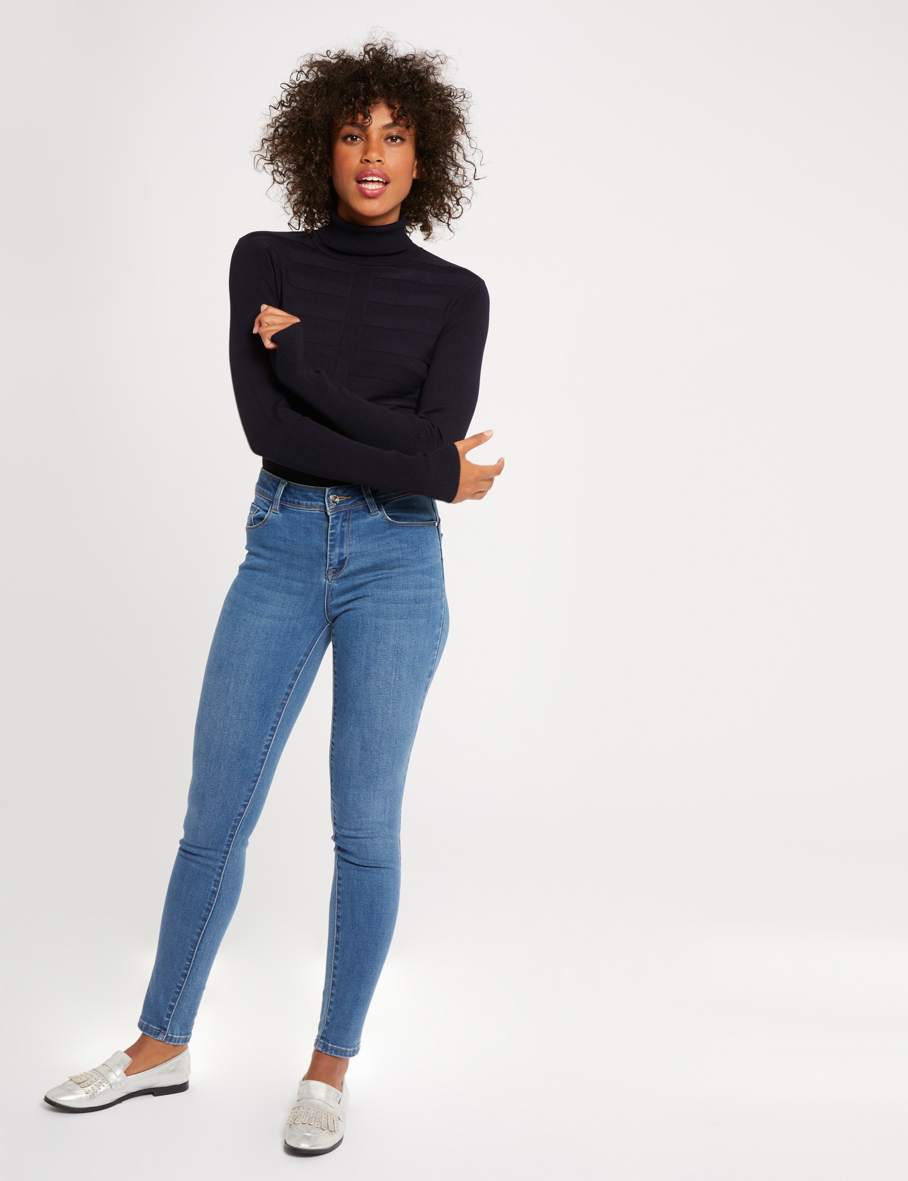Pull manches longues col roulé ciel femme Pull manches longues col roulé ciel femme