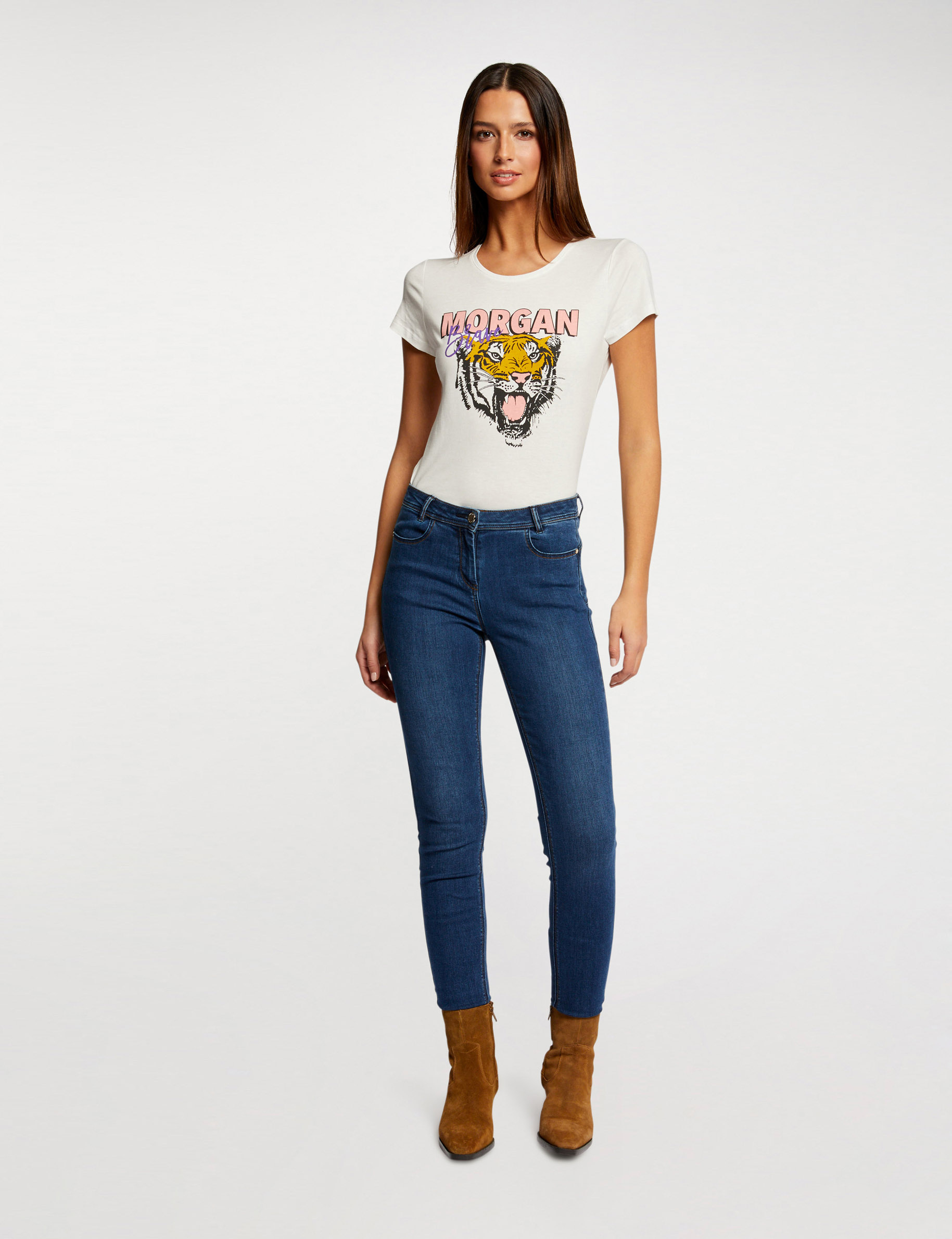 T-shirt à manches courtes ecru femme T-shirt à manches courtes ecru femme