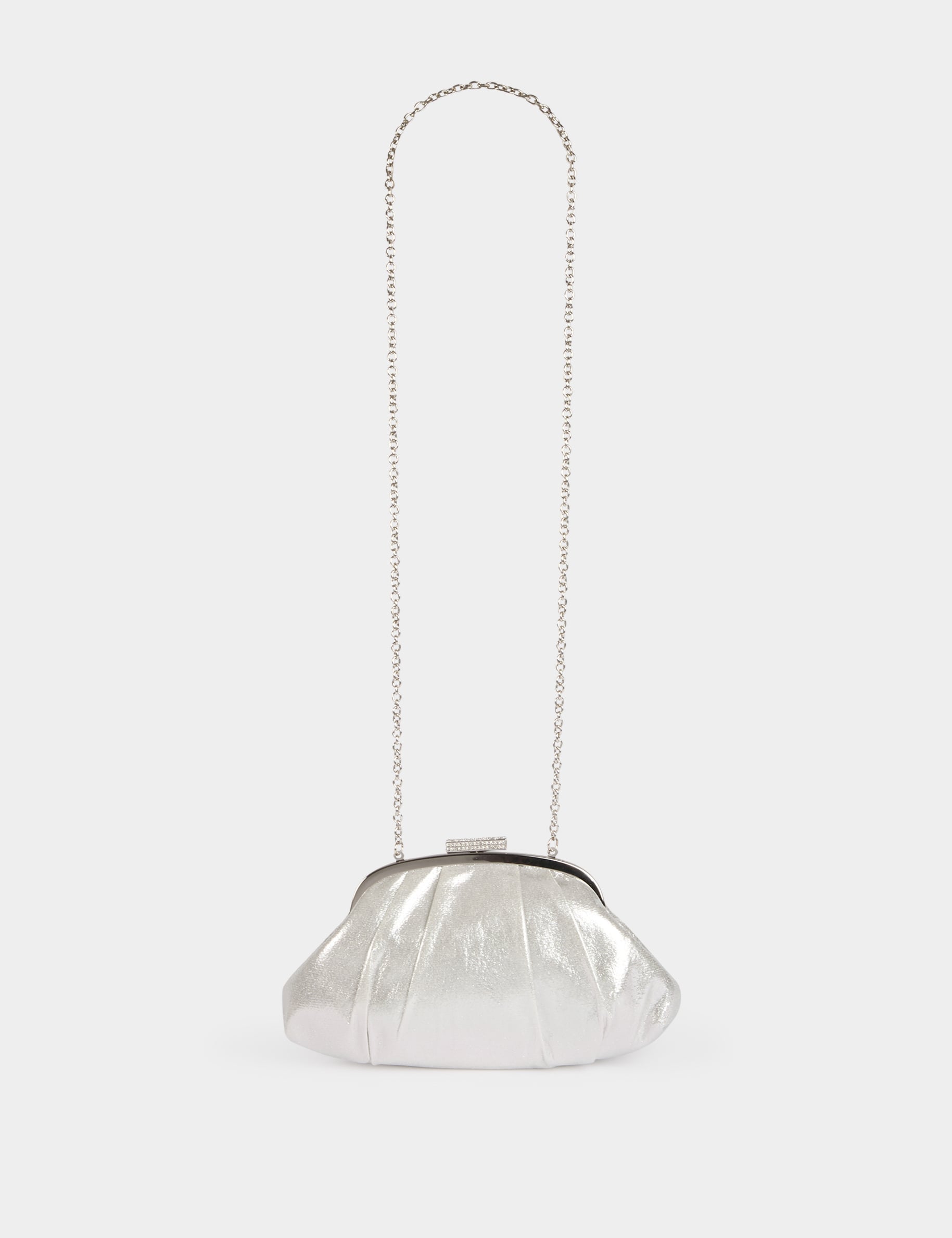 Pochette similicuir couleur argent femme