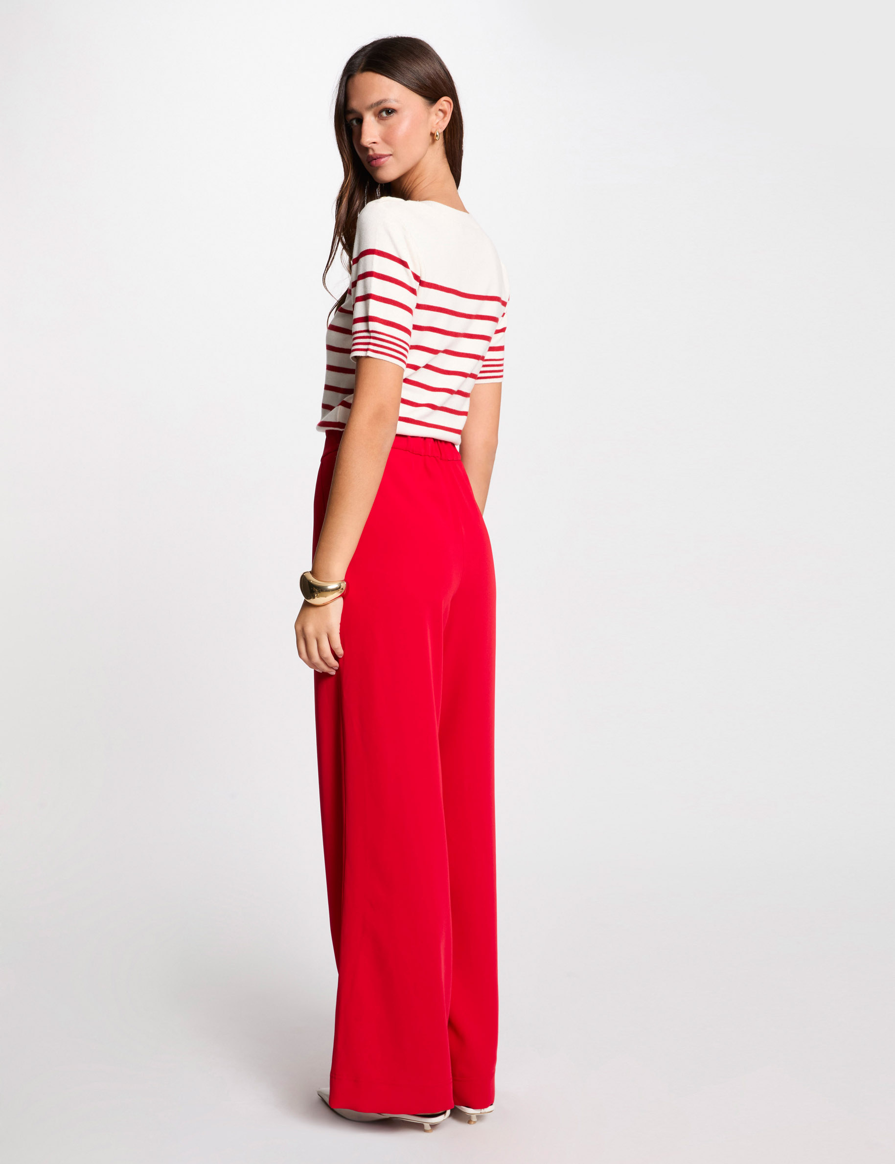 pull manches courtes raye ivoire femme Pull manches courtes rayé ivoire femme