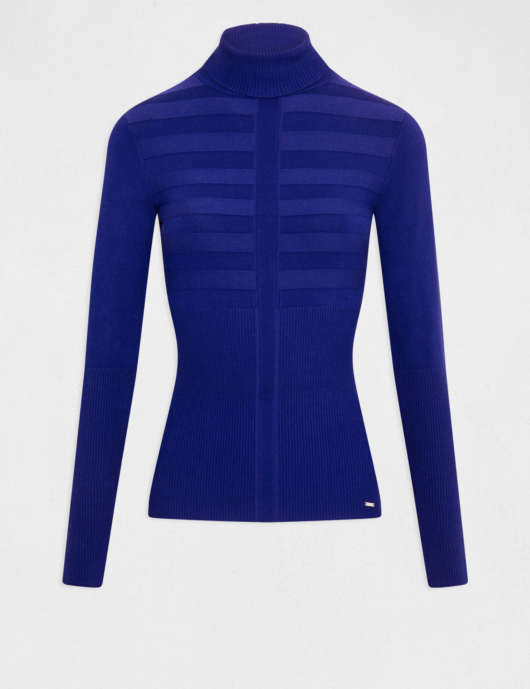 pull manches longues col roule bleu moyen femme Pull manches longues col roulé bleu moyen femme