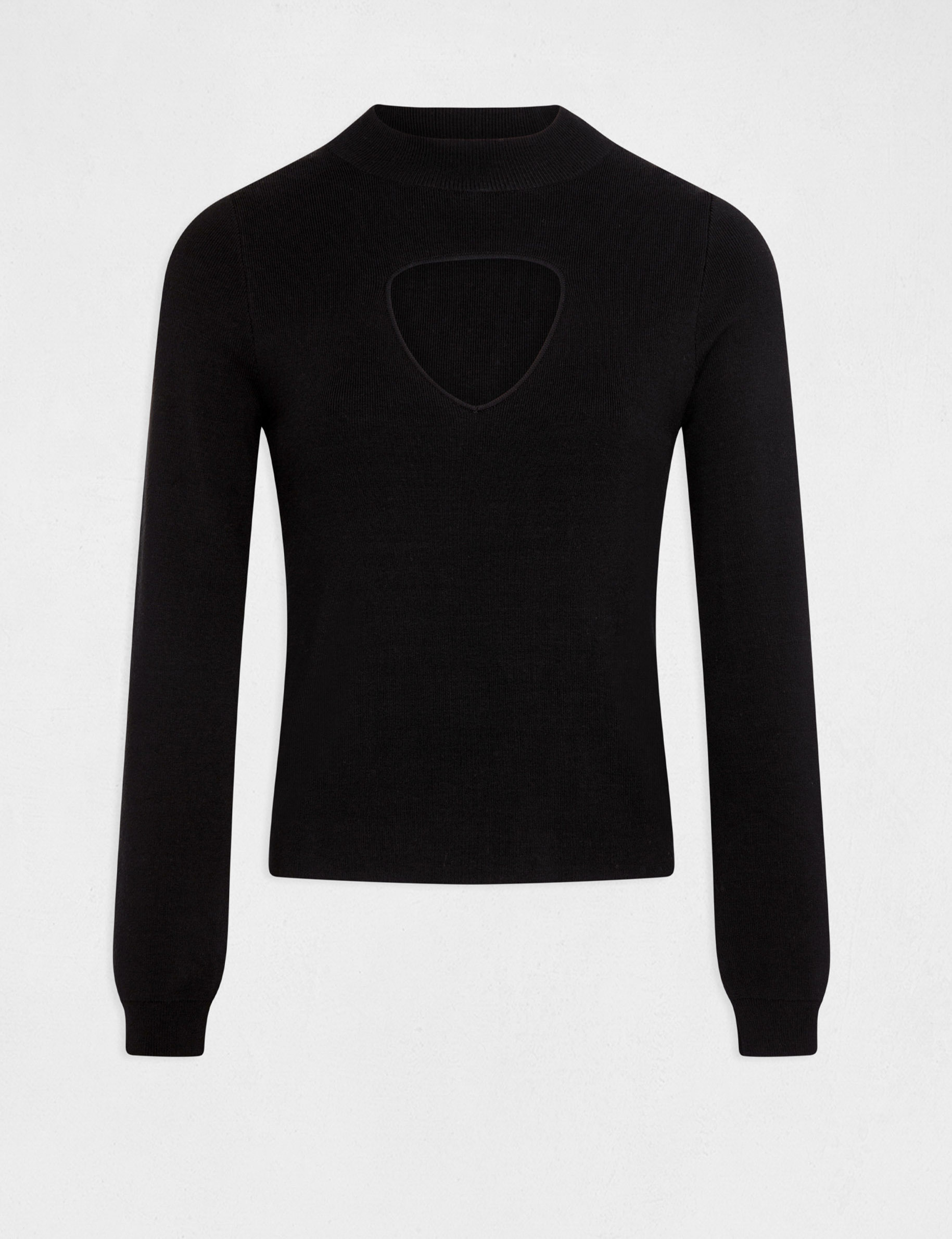 pull manches longues avec ouverture noir femme Pull manches longues avec ouverture noir femme