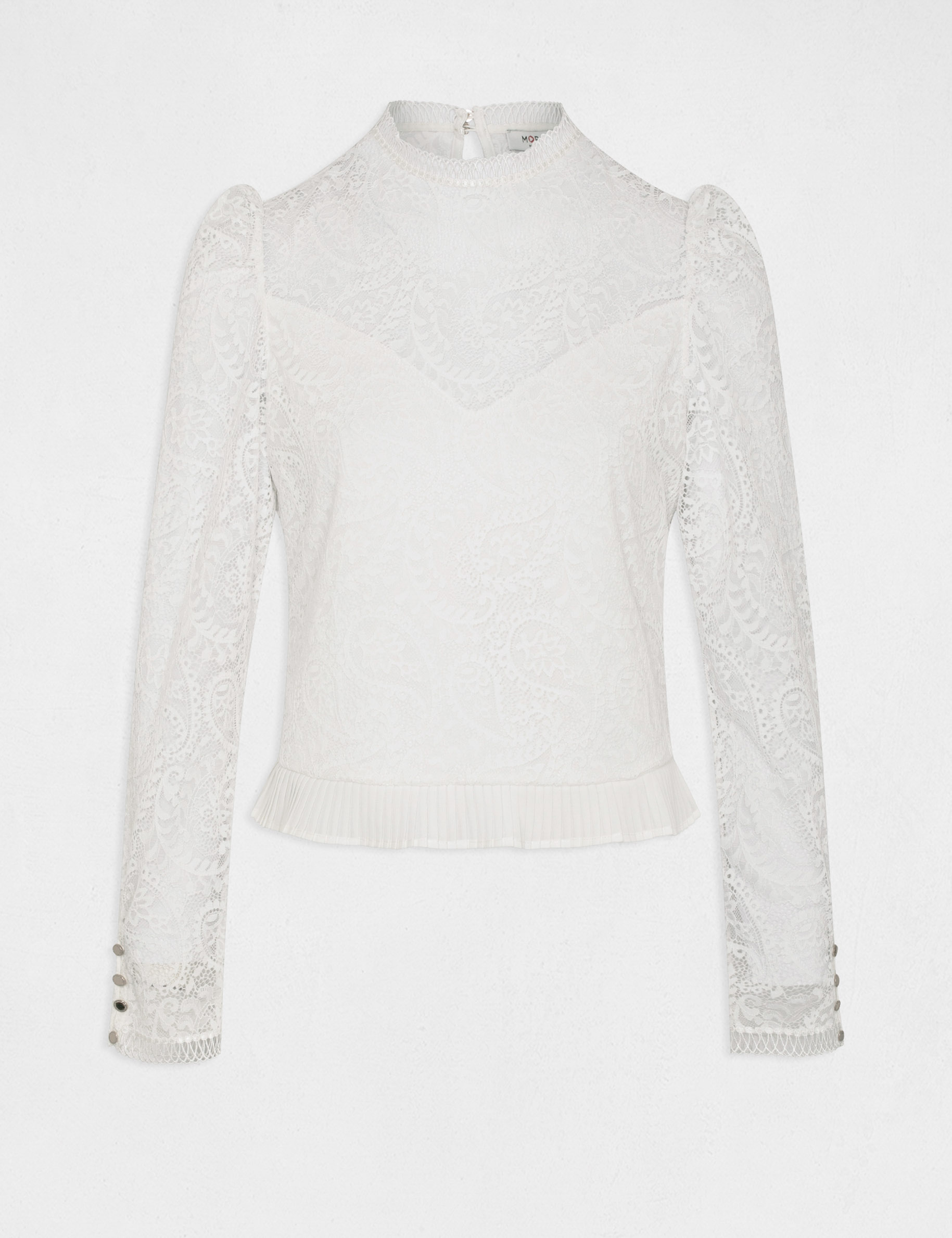 T-shirt manches longues à dentelle ecru femme T-shirt manches longues à dentelle ecru femme