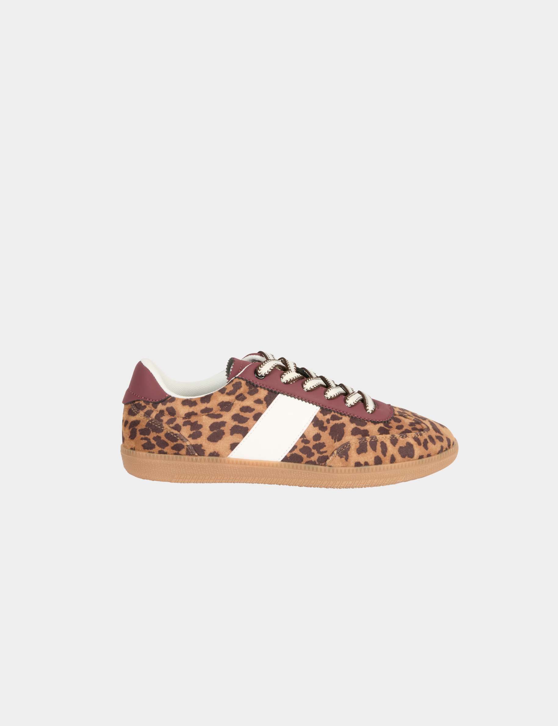 Basket similicuir leopard multicolore femme