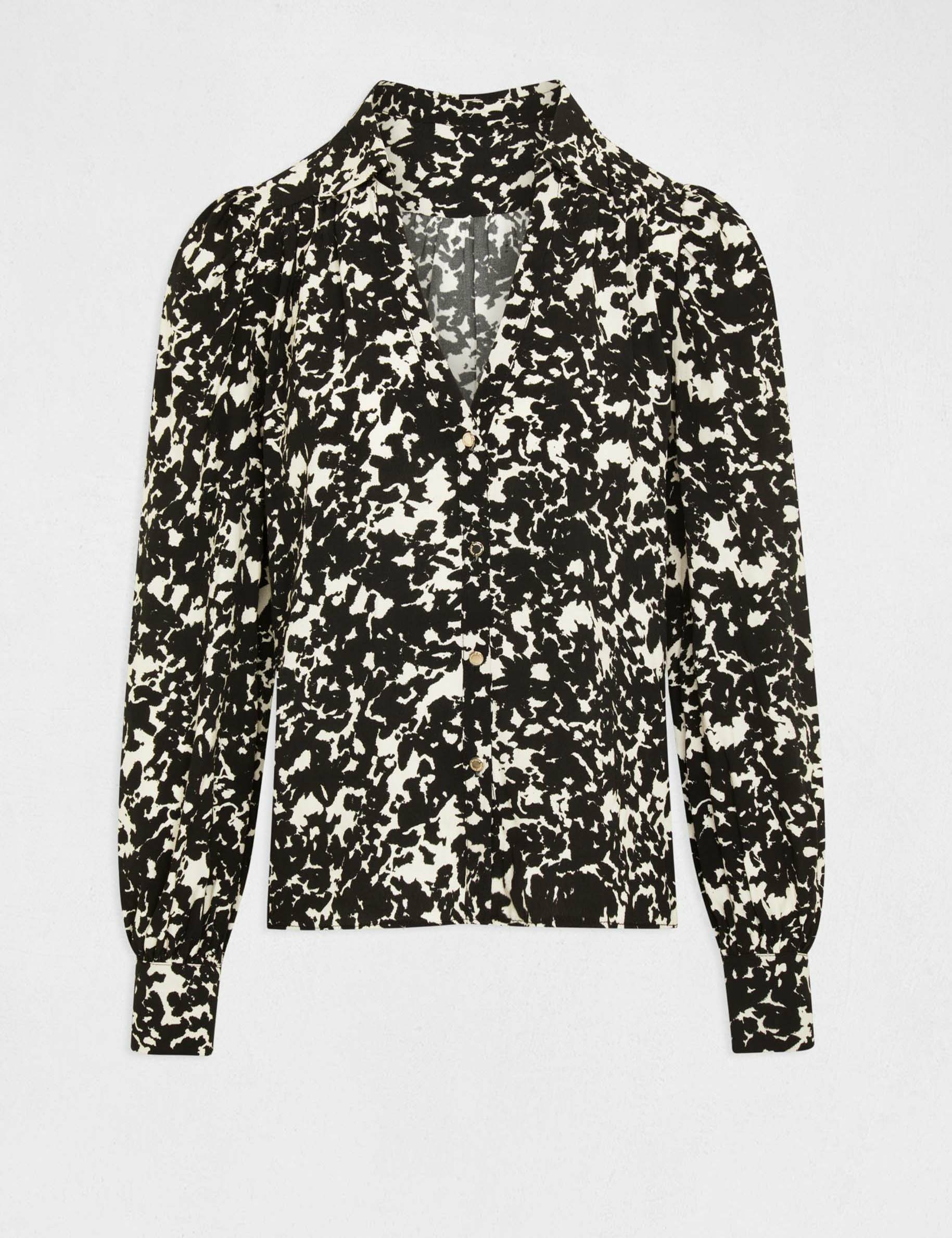 chemise manches longues imprime abstrait multico femme Chemise manches longues imprimé abstrait multico femme