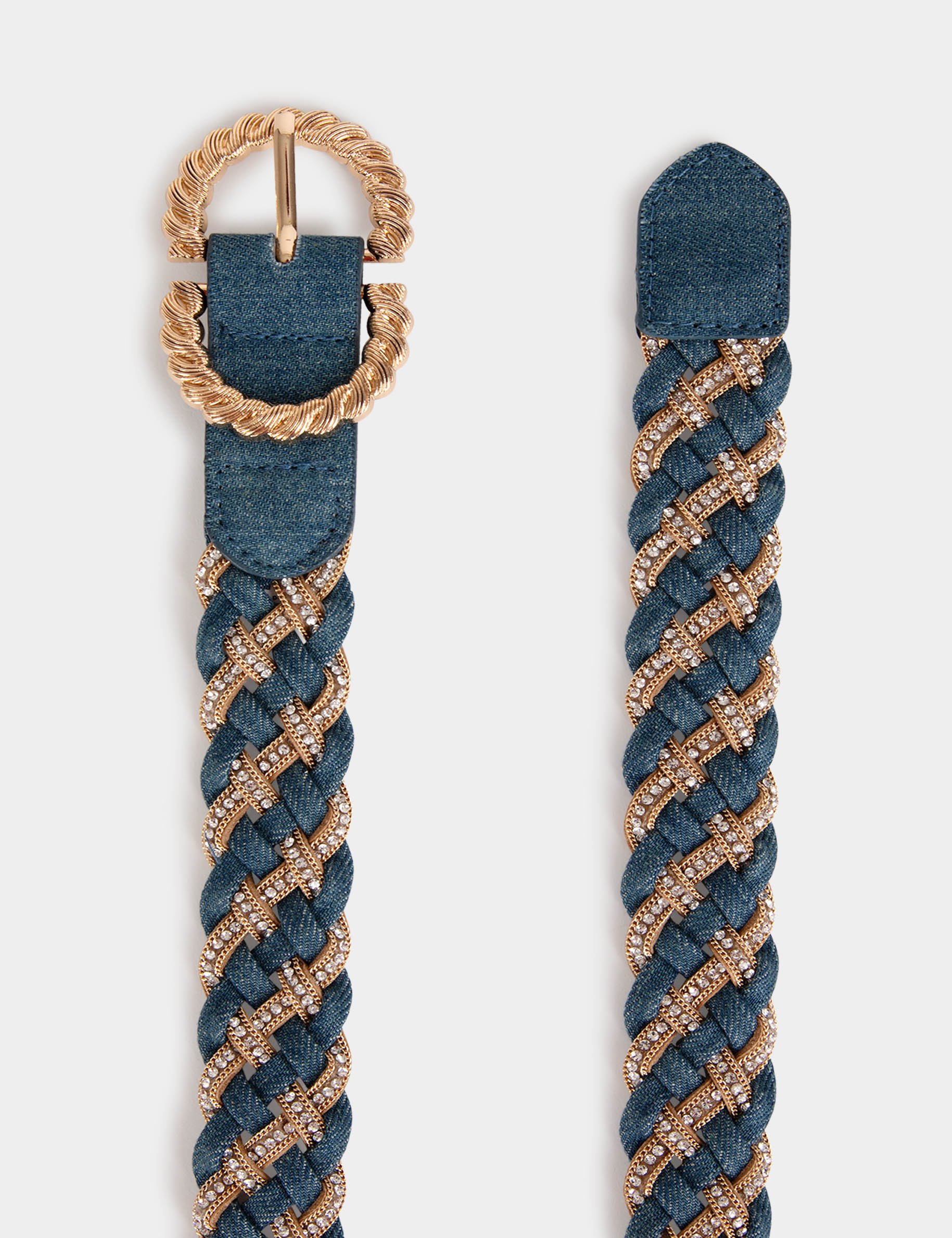 ceinture en jean tressee denim stone femme Ceinture en jean tressée denim stone femme