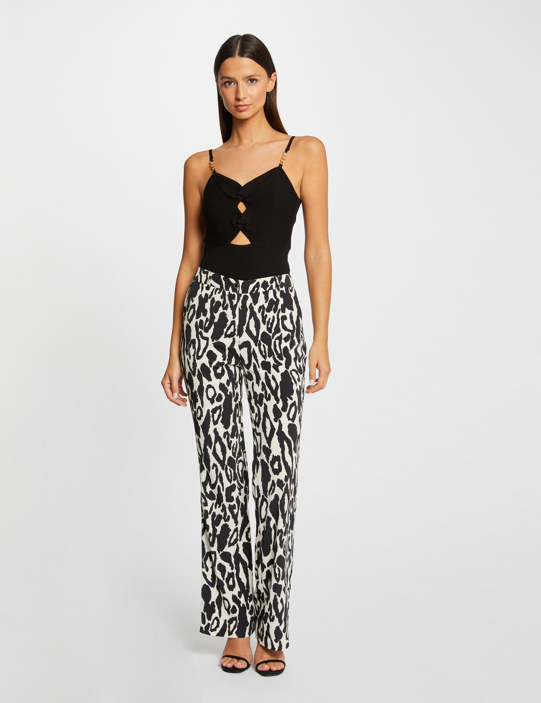 pantalon droit imprime animalier multico femme Pantalon droit imprimé animalier multico femme