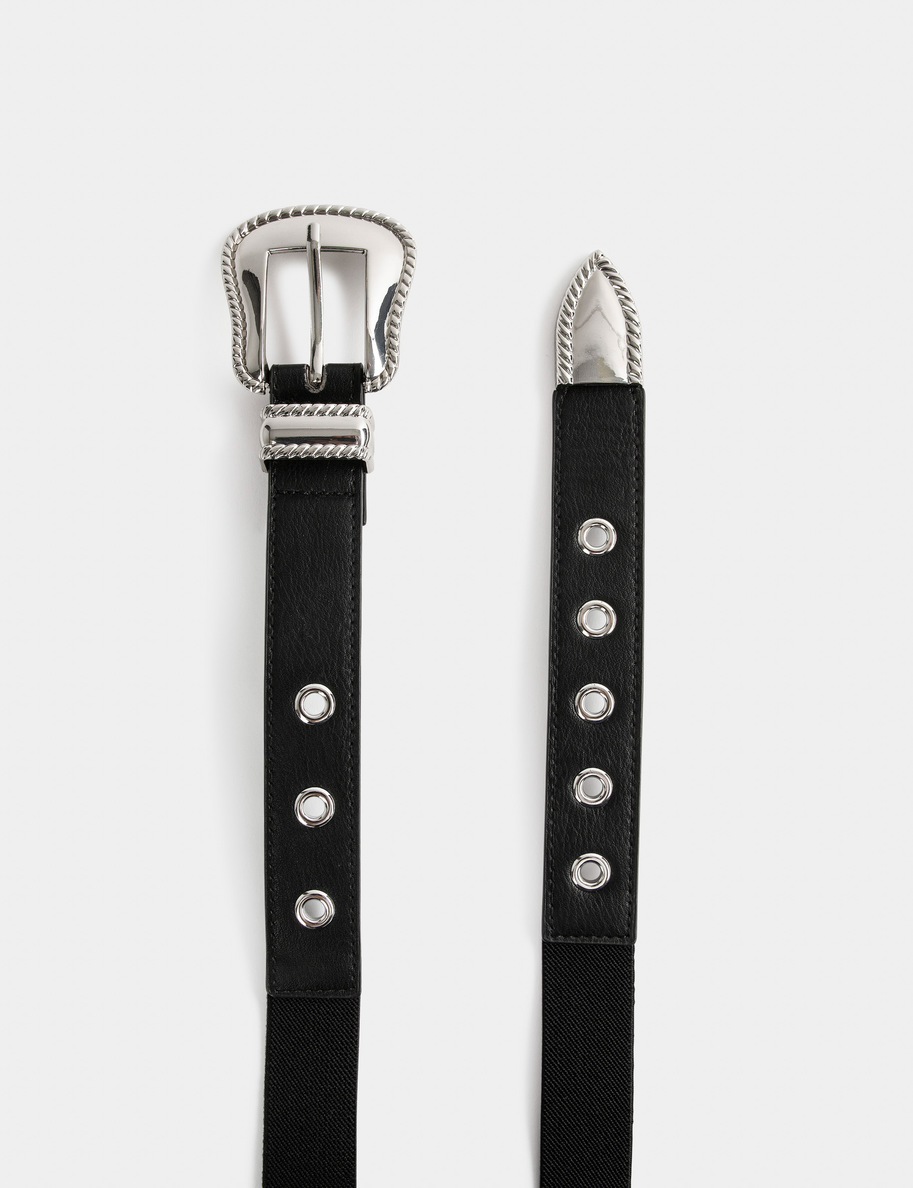 Ceinture avec boucle western noir femme
