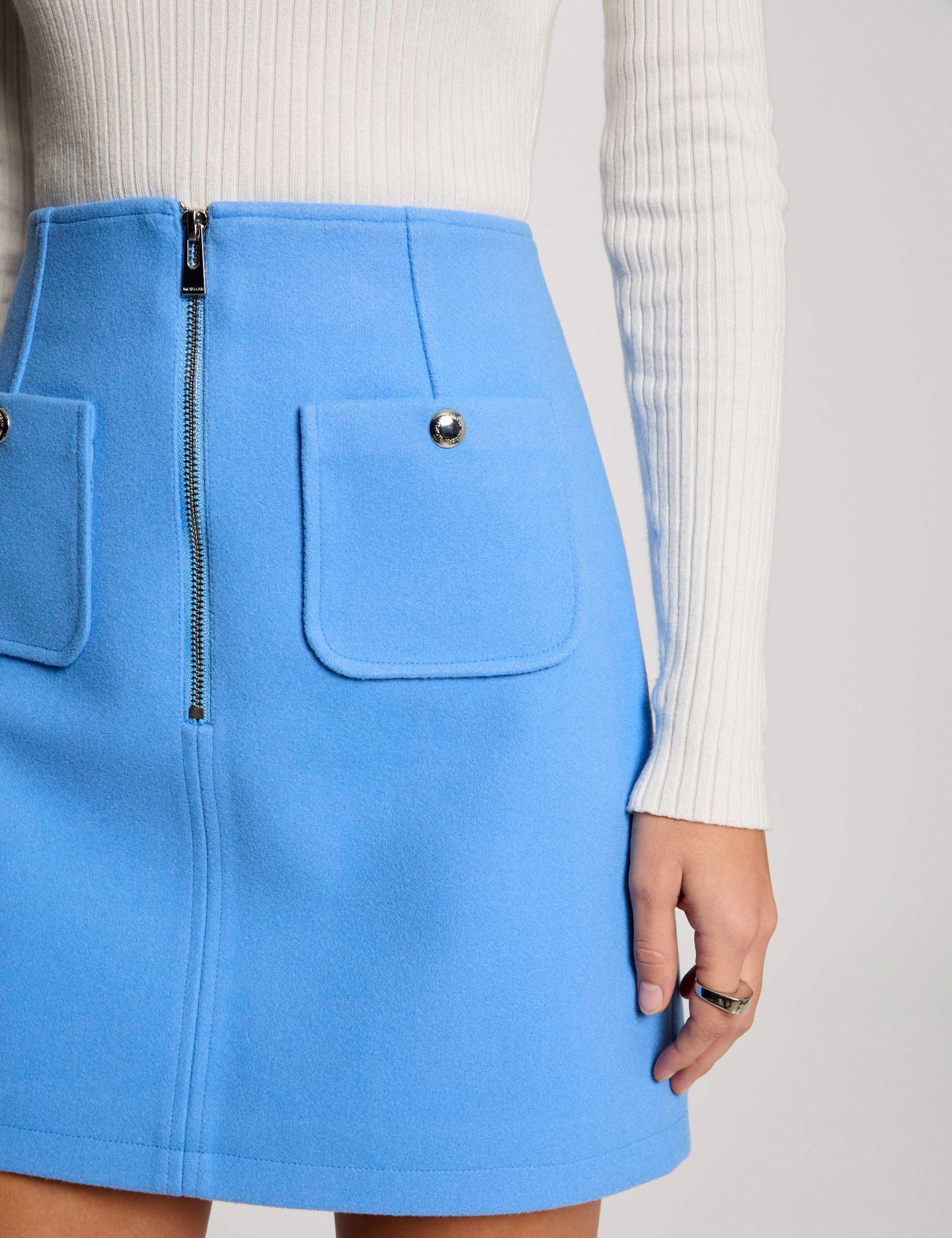 jupe courte zippee bleu femme Jupe courte zippée bleu femme