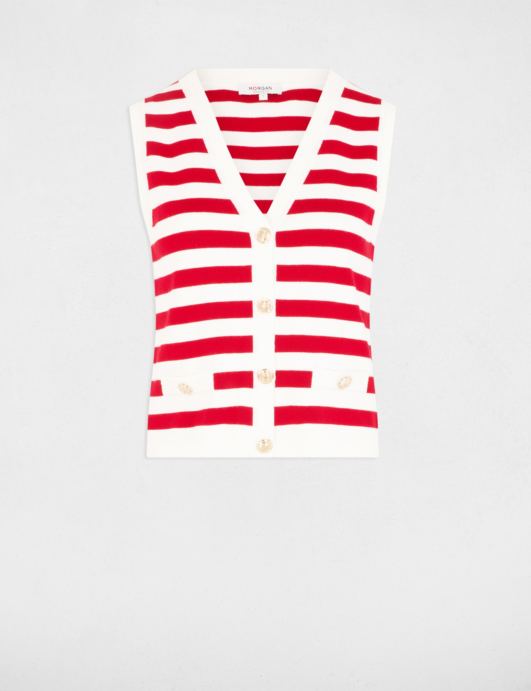 gilet sans manches raye blanc femme Gilet sans manches rayé blanc femme