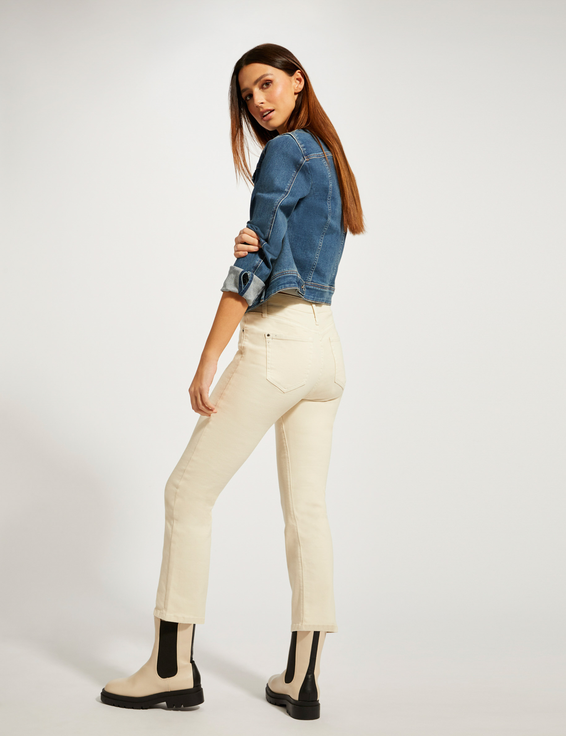 Pantalon droit 7/8ème ivoire femme